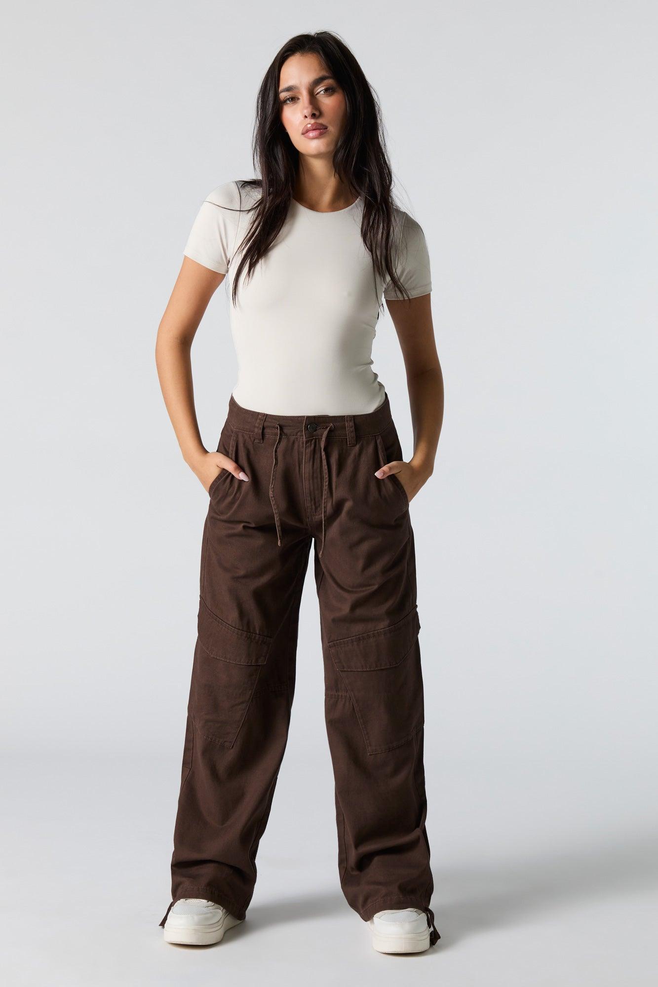 Drawstring Hem Baggy Cargo Pant Female Product Image