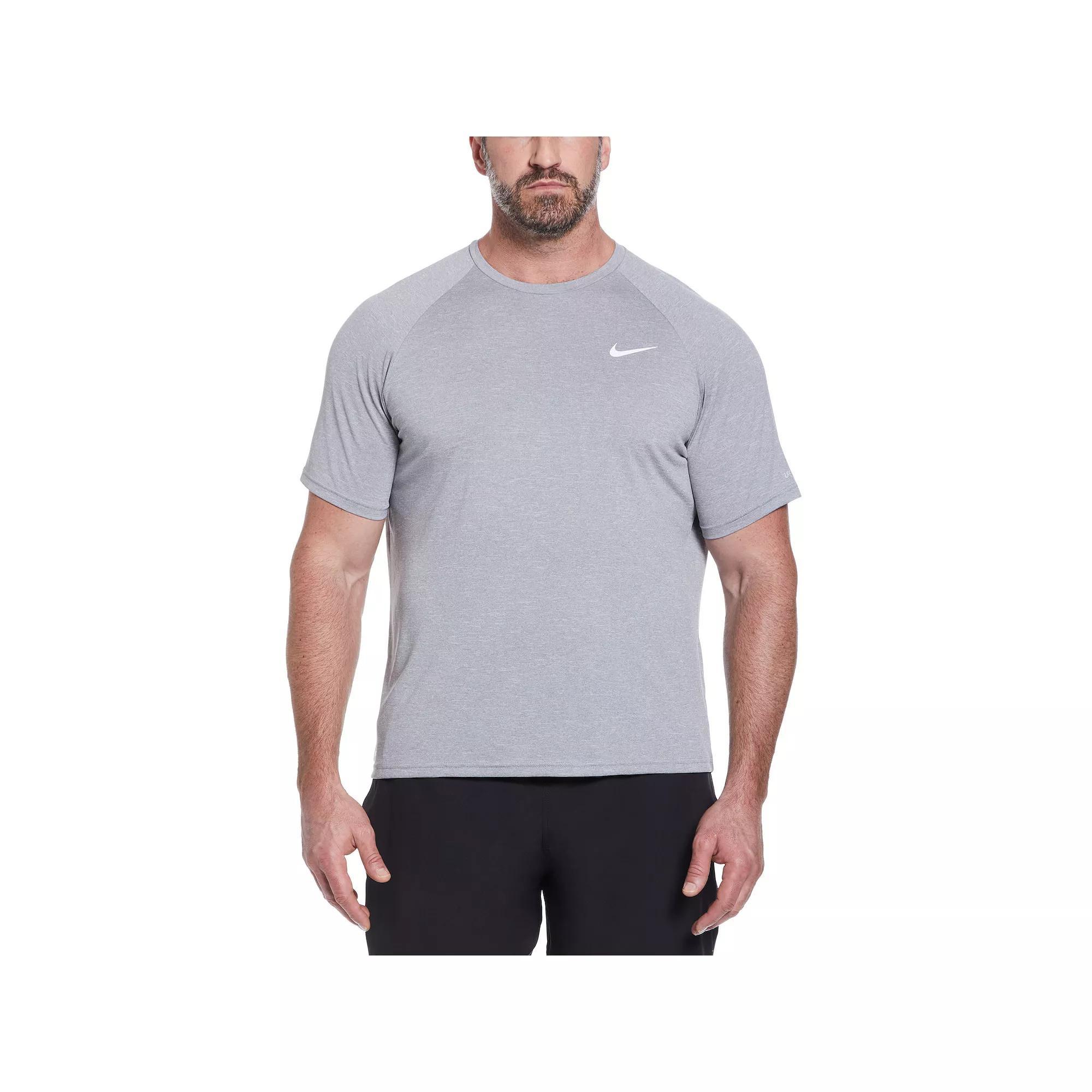 Big & Tall Nike Dri-FIT UPF 40+ Heathered Hydroguard Swim Top, Mens Product Image