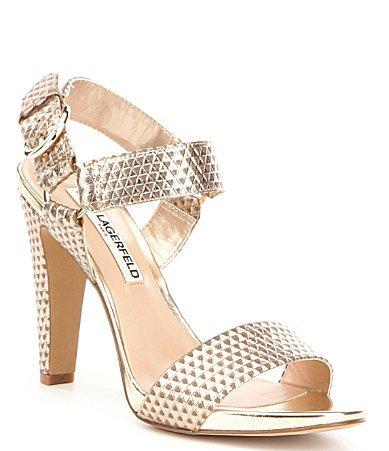 KARL LAGERFELD PARIS Cieone Patent Leather Dress Sandals Product Image