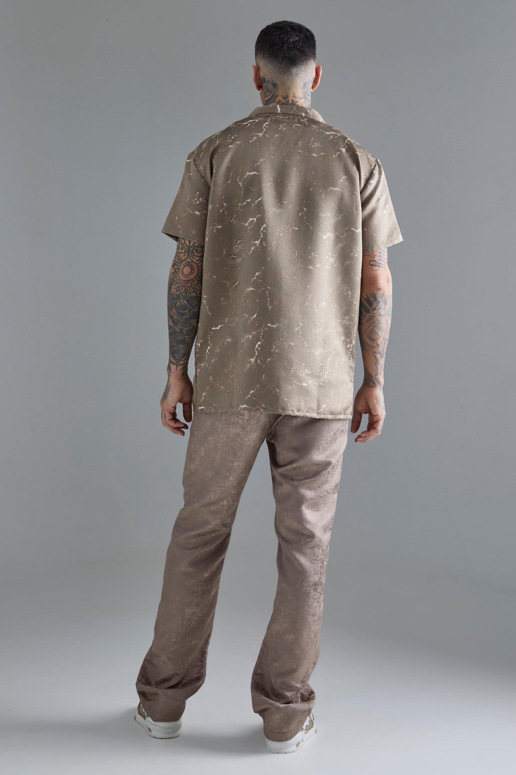 Tall Elasticated Waist Slim Gusset Texture Pants | boohooMAN USA Product Image