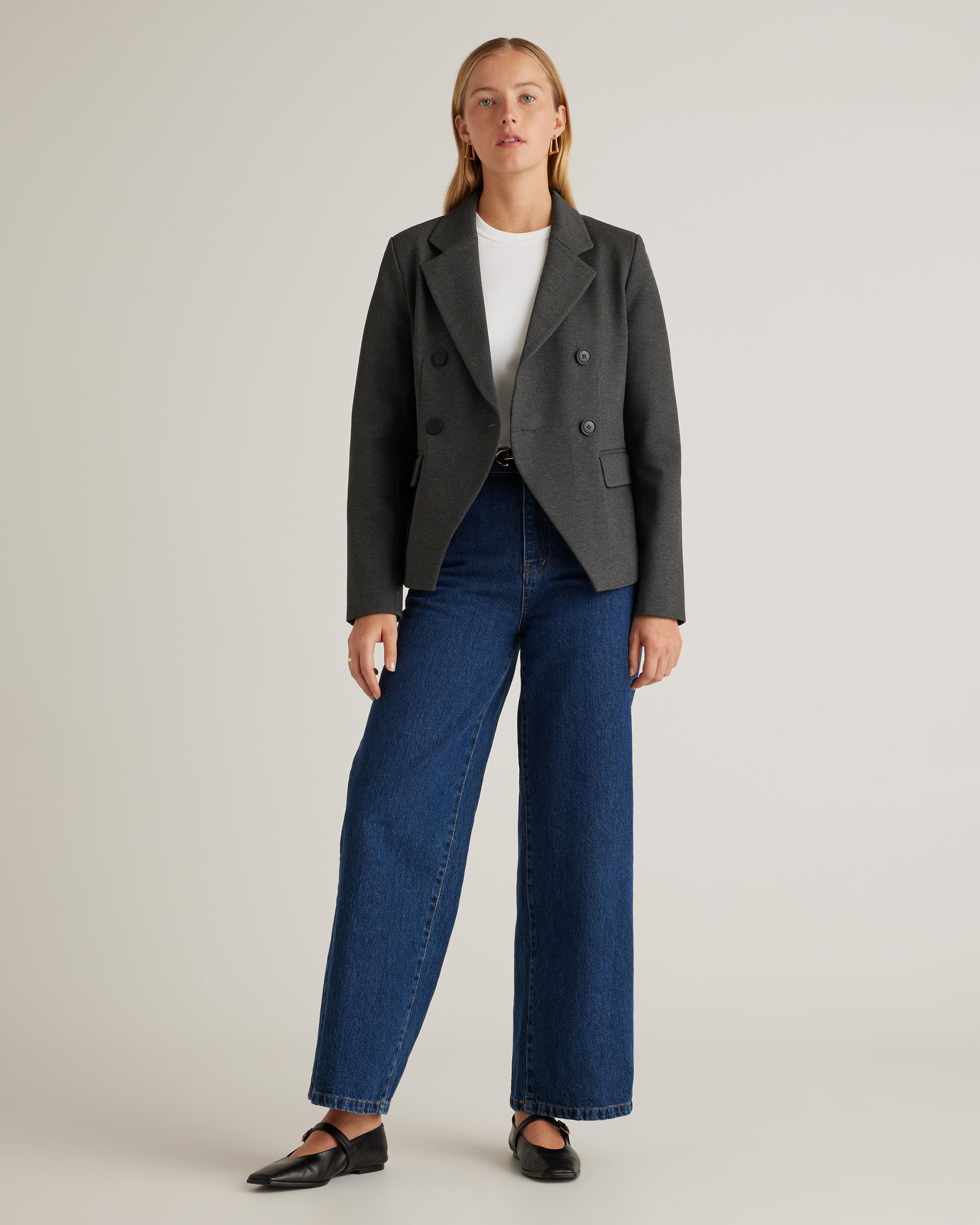 Quince | Women's Ultra-Stretch Ponte Double Breasted Blazer Size XL, Rayon Product Image