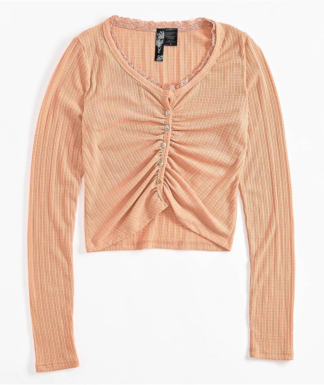 Spicychix Pink Button Up Long Sleeve Top Product Image