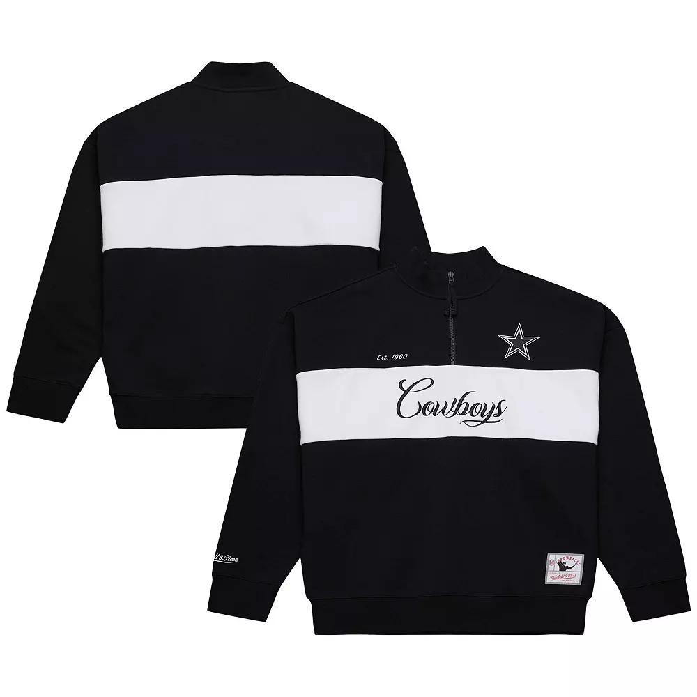 Women's Mitchell & Ness Black Dallas Cowboys Quarter-Zip Jacket, Size: XL Product Image