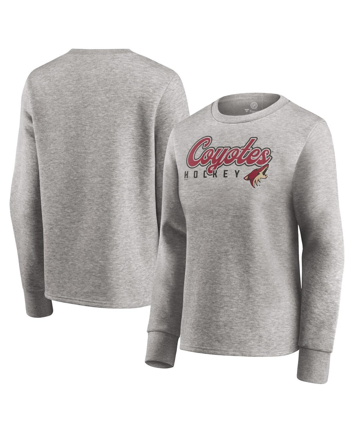 Womens Fanatics Branded Heathered Gray Colorado Rockies Crew Pullover Sweater Product Image