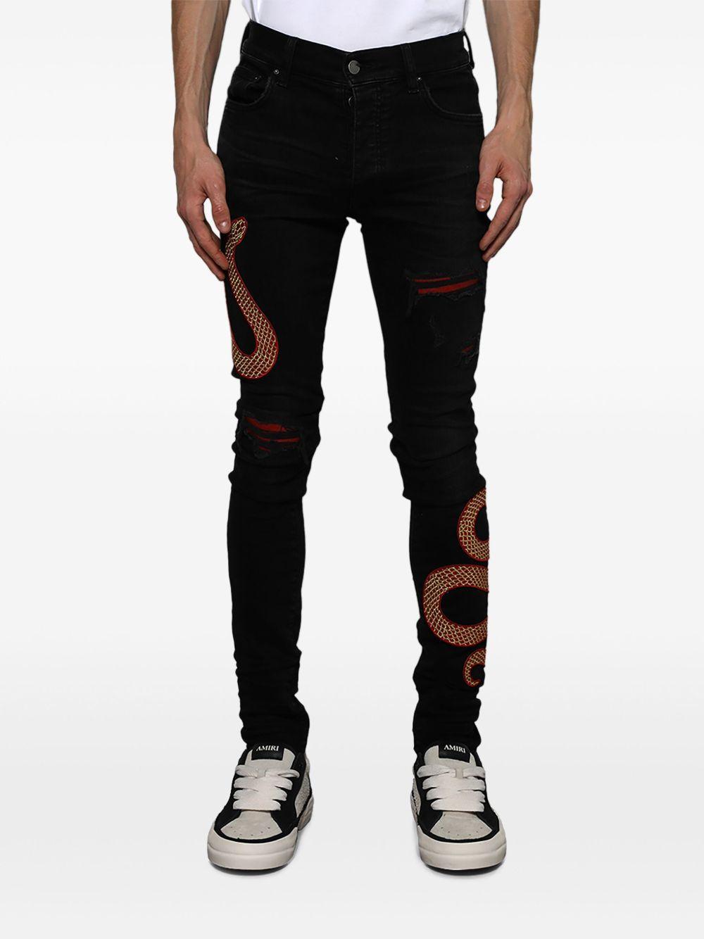 Snake skinny jeans Product Image