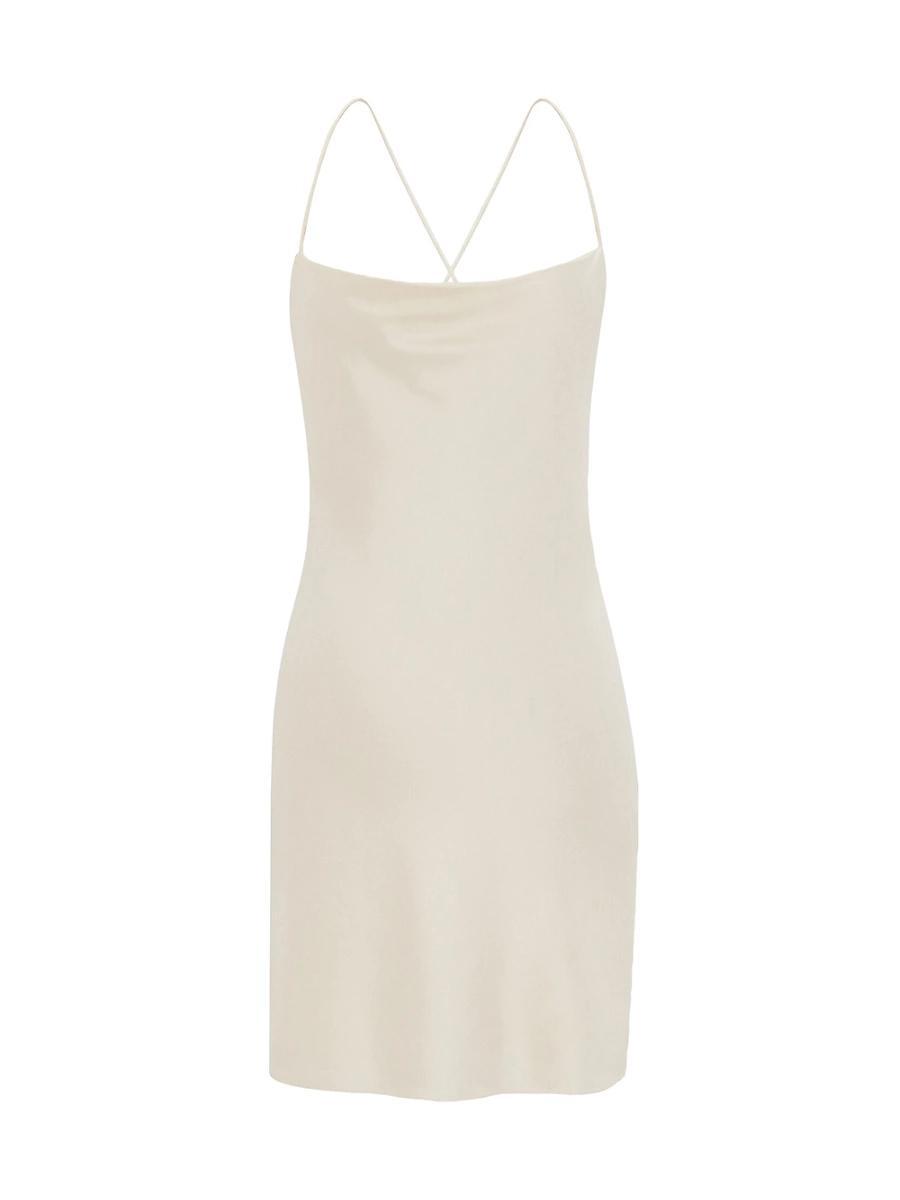Womens Cowl Back Dress in Silk Satin Product Image