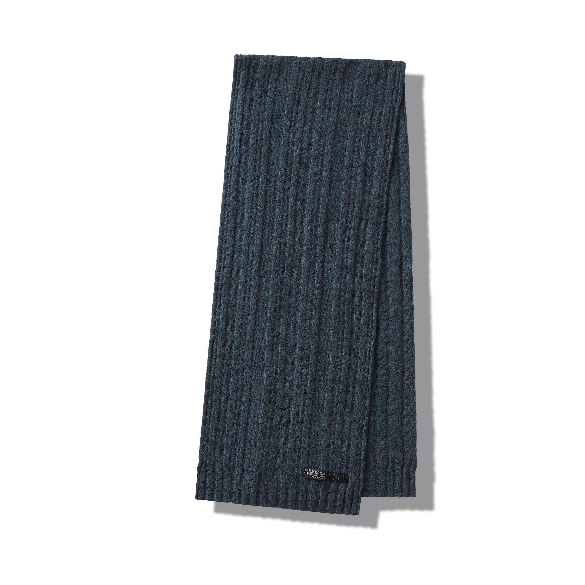 Yarmouth Cable Scarf - Navy Blue Product Image