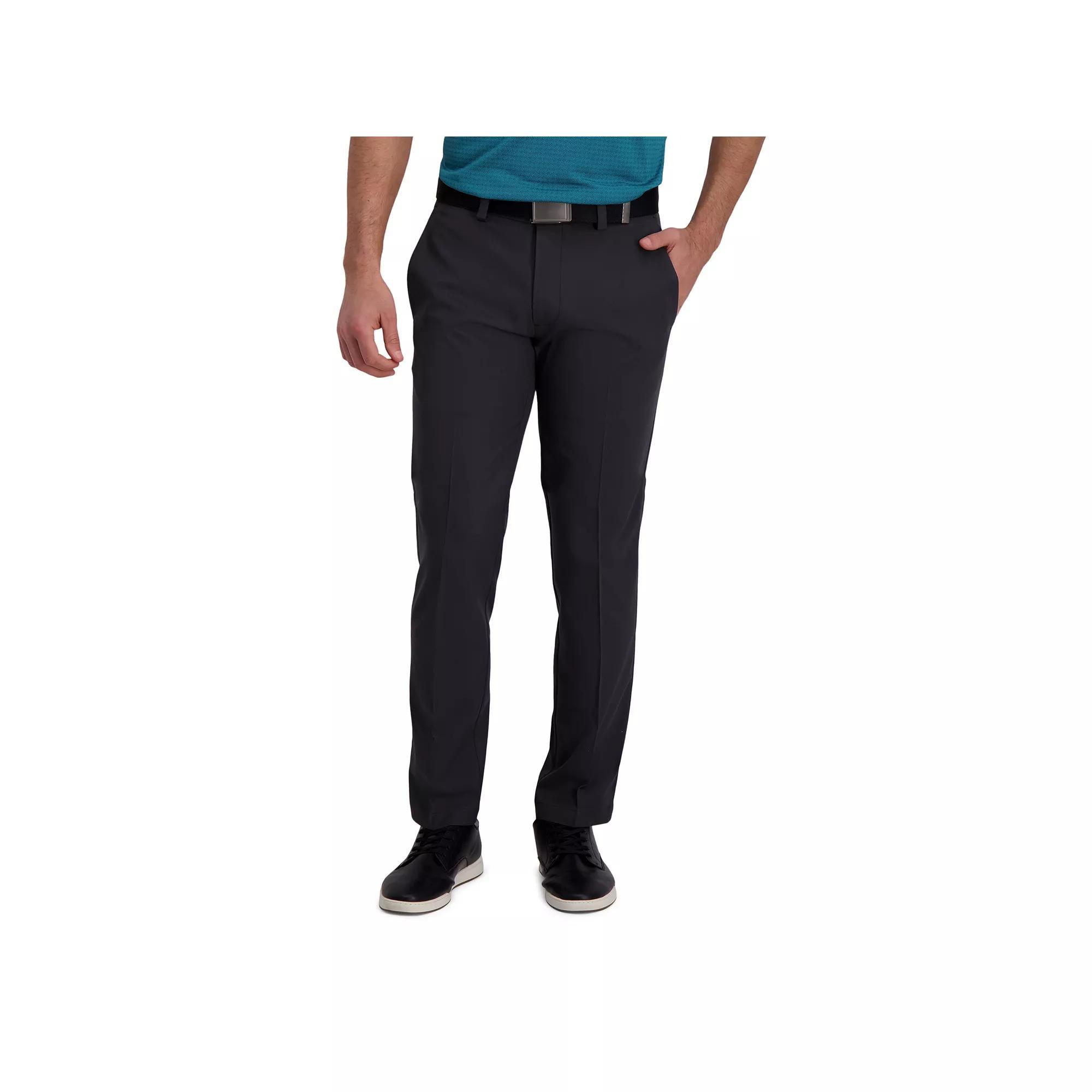 Men's Haggar® Cool Right® Performance Flex Straight-Fit Flat-Front Pants, Size: 40 X 32, Dark Gray Grey Product Image