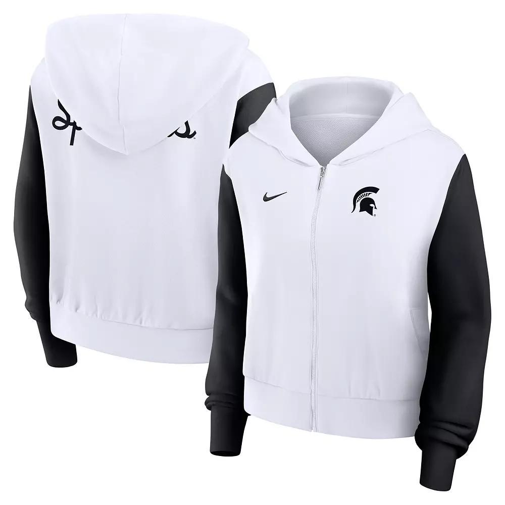 Michigan State Athletic Prep Colorblocked Script Womenâs Nike Women's College Full-Zip Hoodie Product Image