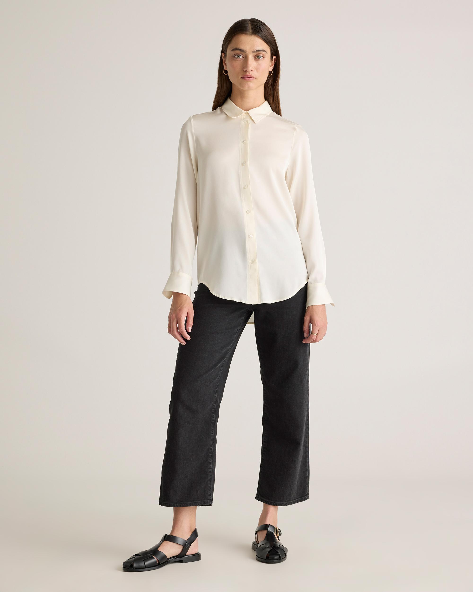 Quince | Women's 100% Washable Silk Stretch Blouse Size XL Product Image
