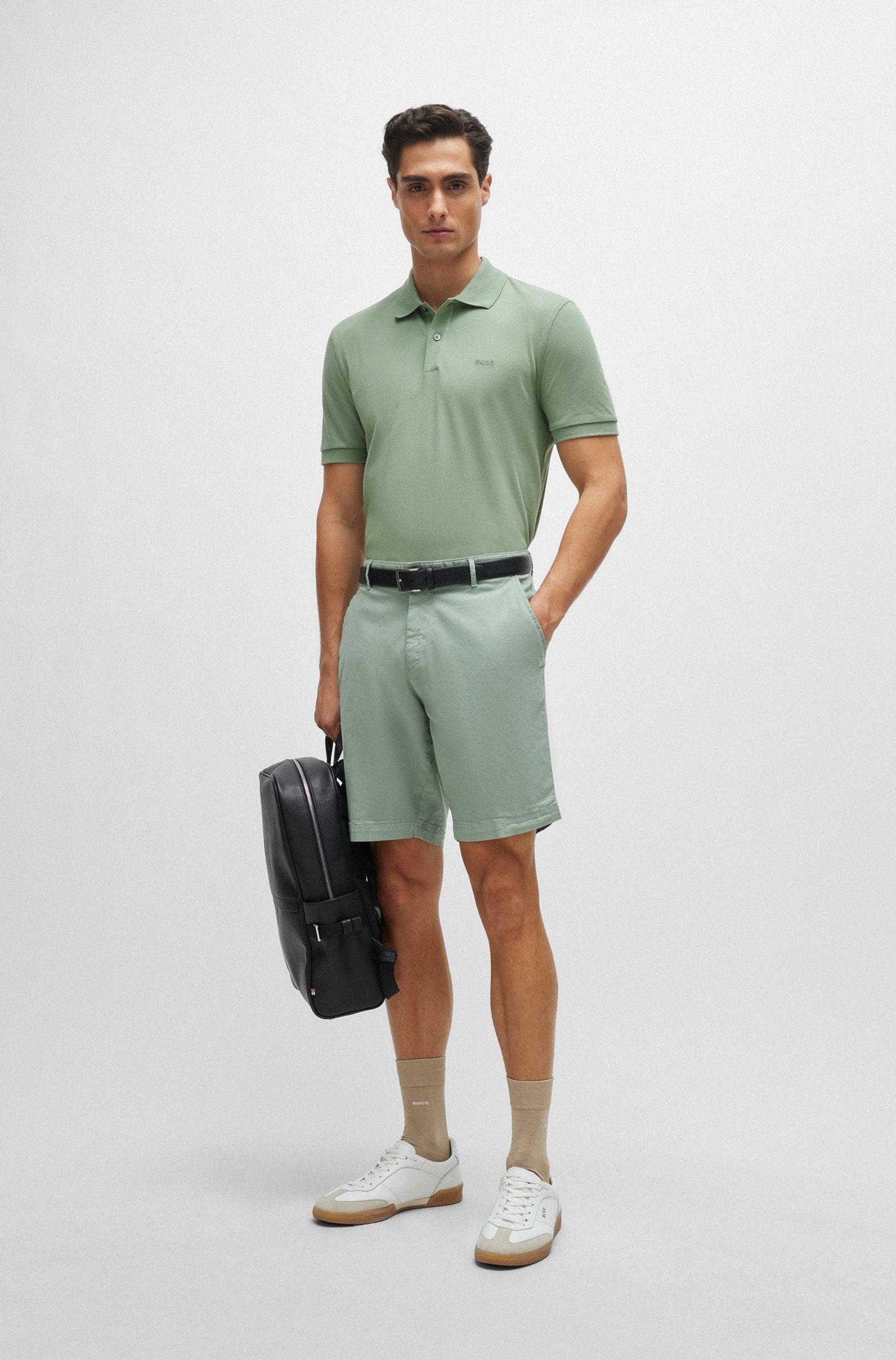 Boss COTTON POLO SHIRT WITH EMBROIDERED LOGO Product Image