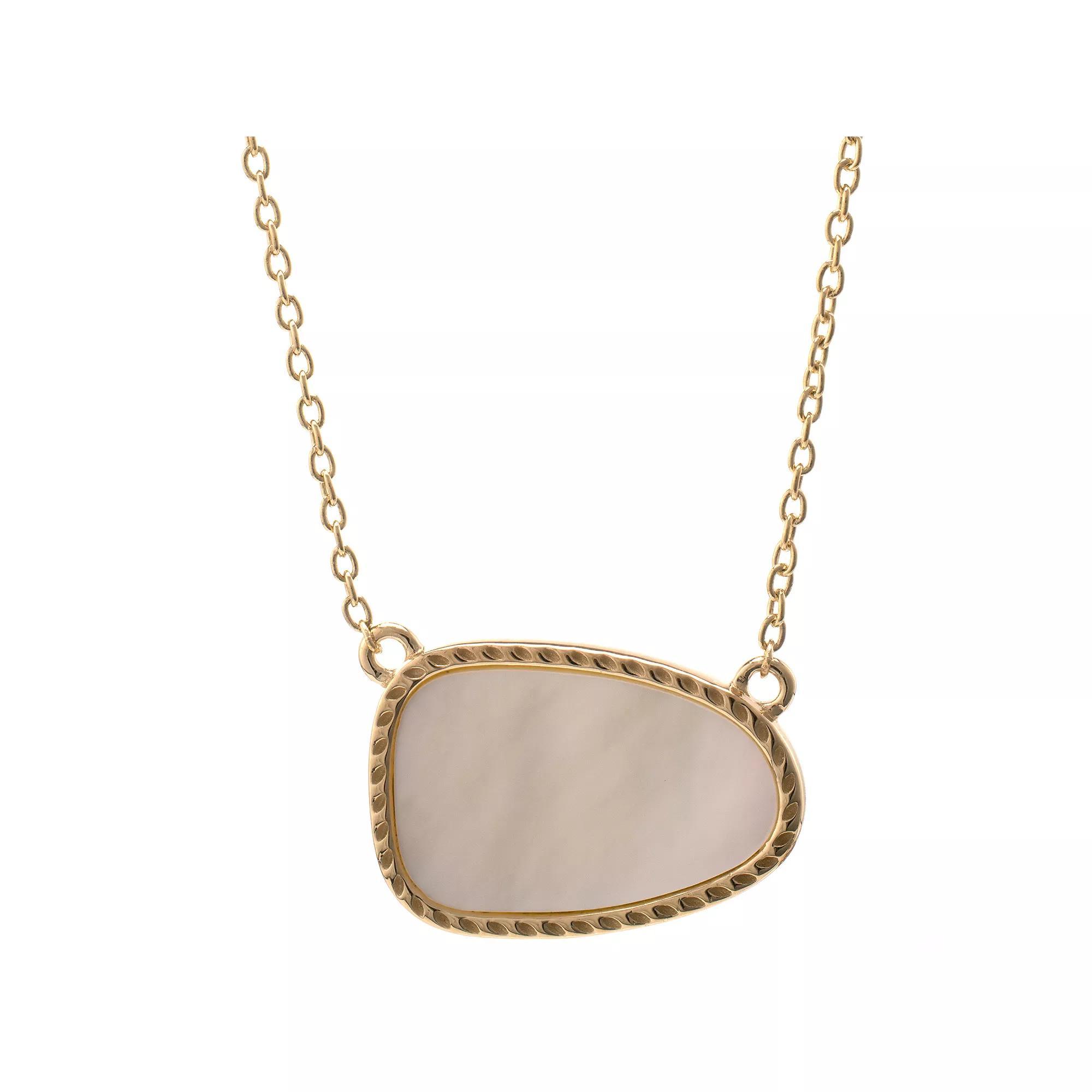 Gemistry 14k Gold Over Silver Mother Of Pearl Pendant Necklace, Women's, Size: 18", Gold Tone Product Image