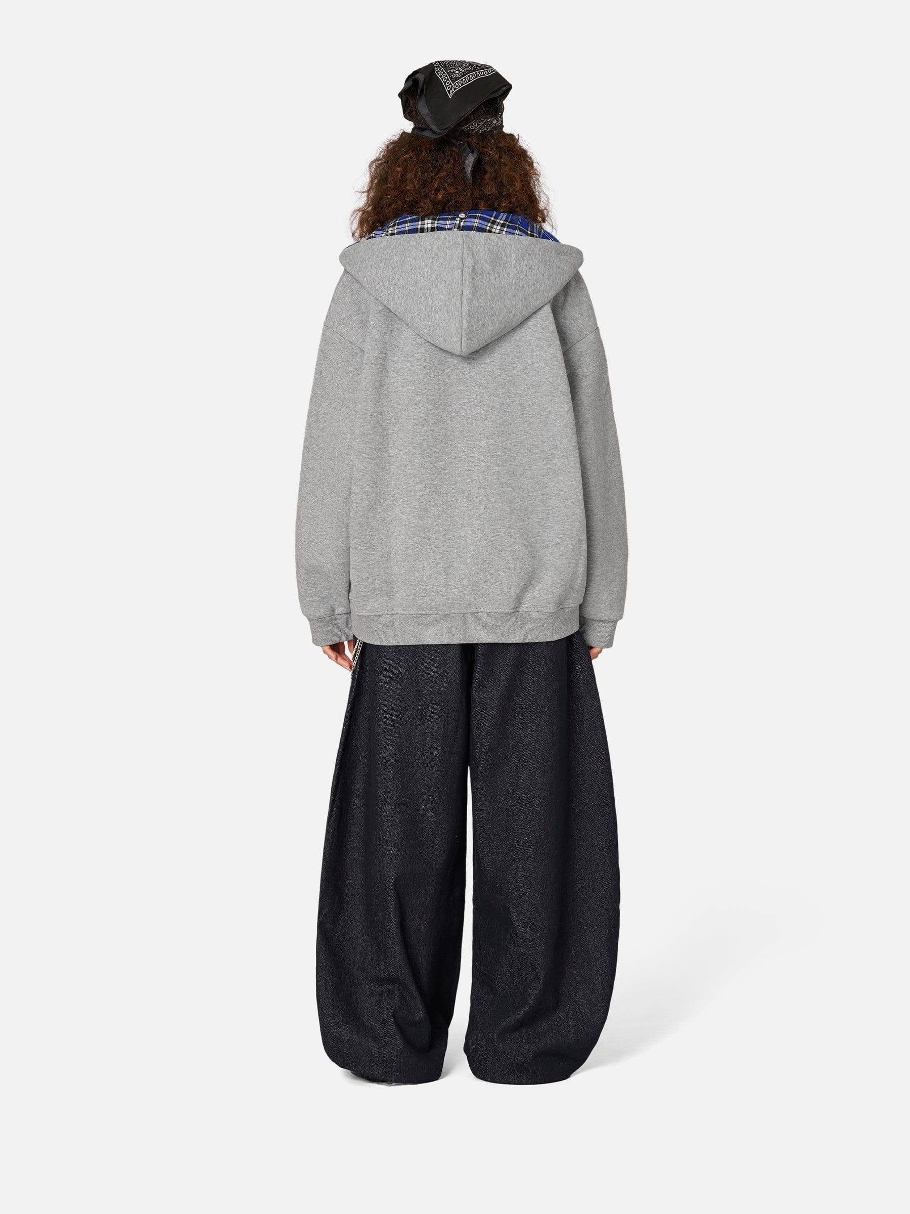 Aelfric Eden Plaid Double Layer Zip Up Hoodie Product Image