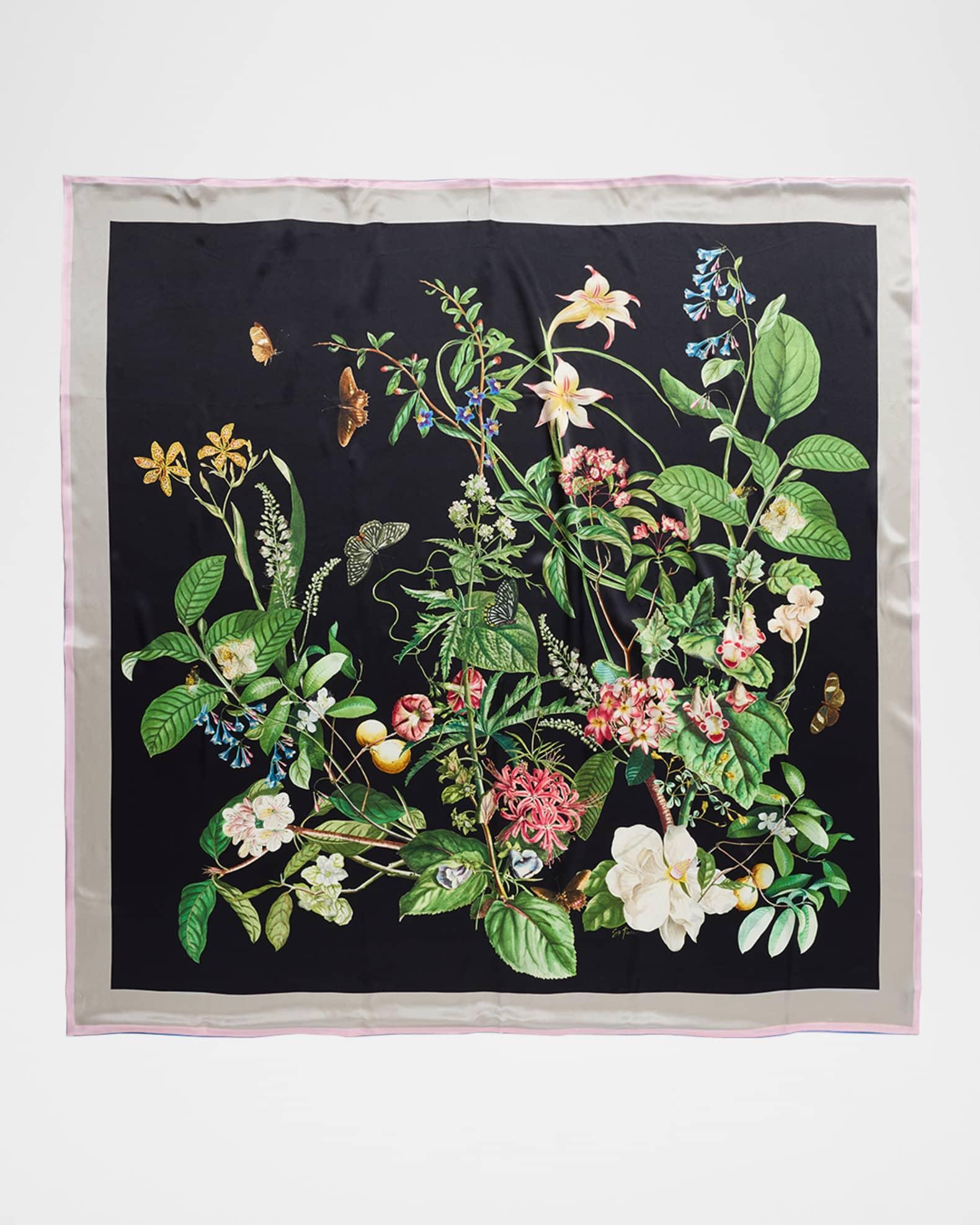 Addison Floral-Print Silk Scarf Product Image