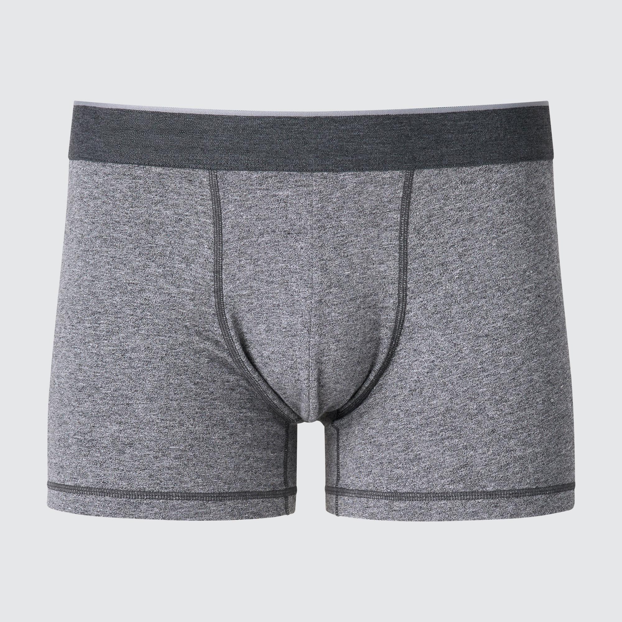 Mens Cotton Low Rise Boxer Briefs with Odor Control Gray 3XL UNIQLO US Product Image