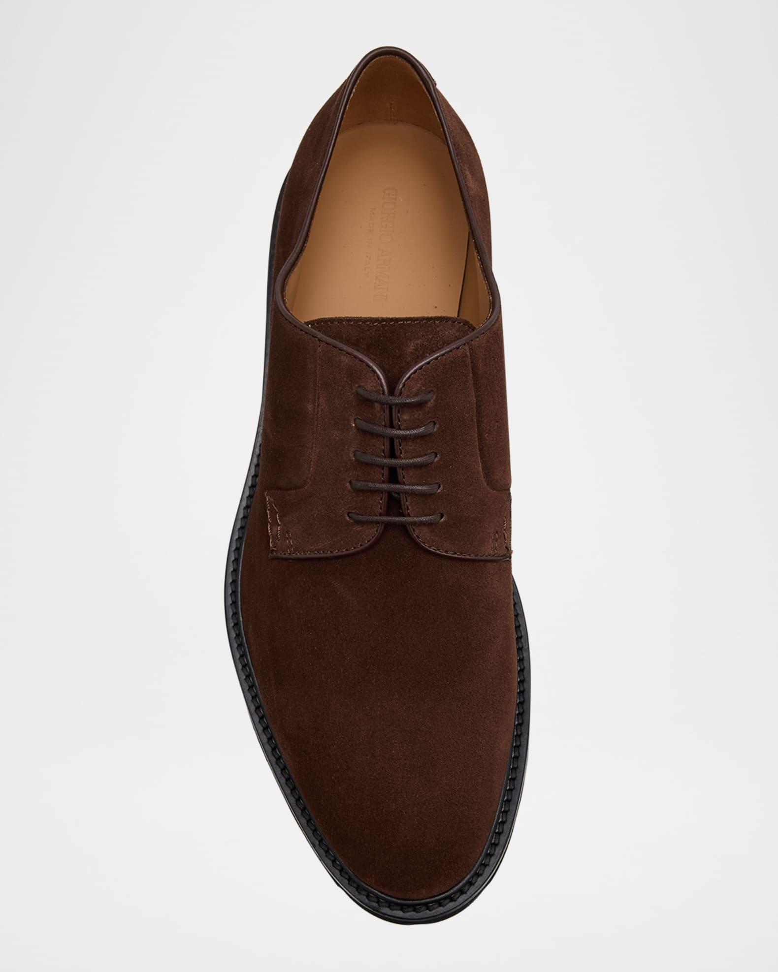 Men's Suede Rubber-Sole Derby Shoes Product Image