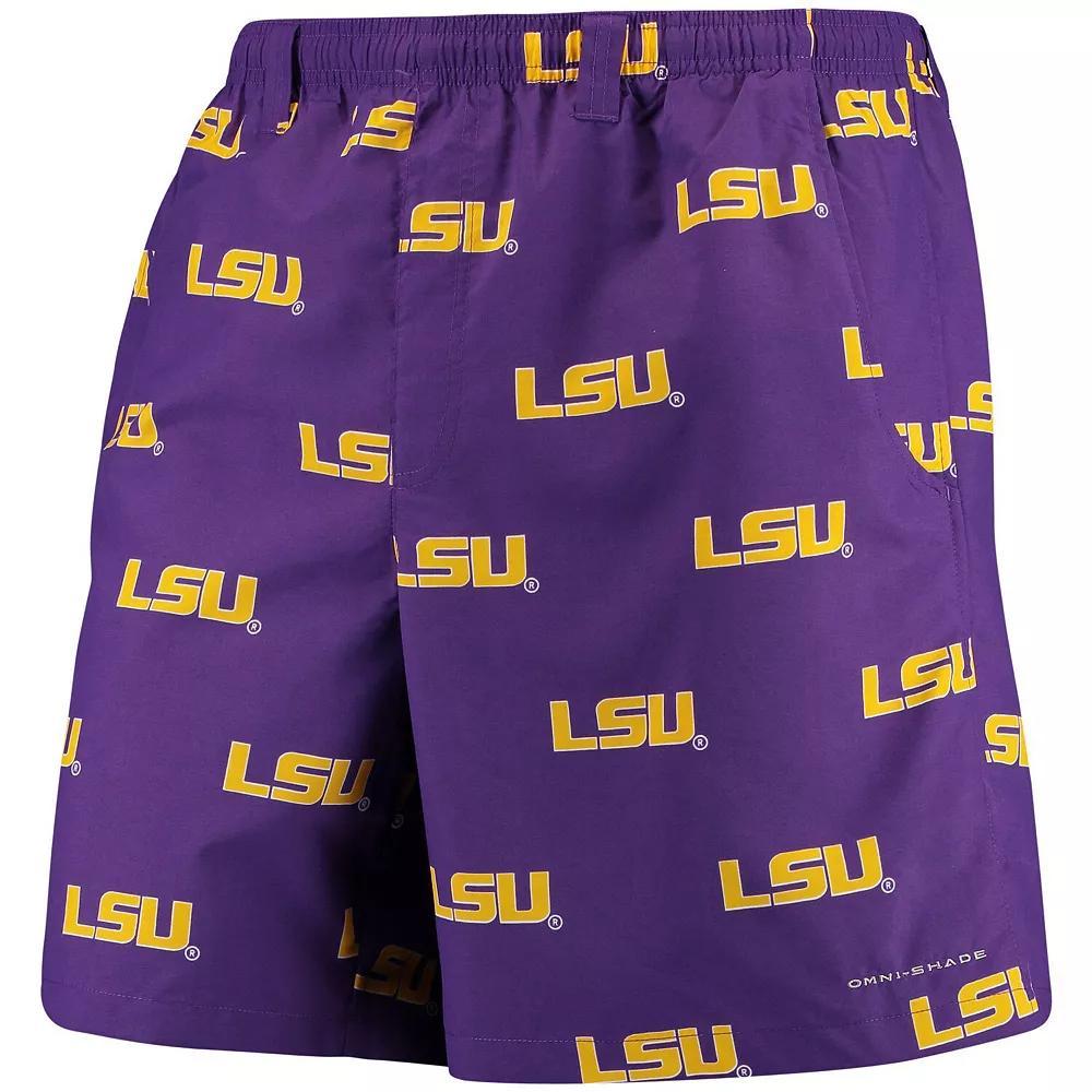 Men's Columbia PFG Purple LSU Tigers Backcast II 8" Omni-Shade Hybrid Shorts, Size: XL Product Image