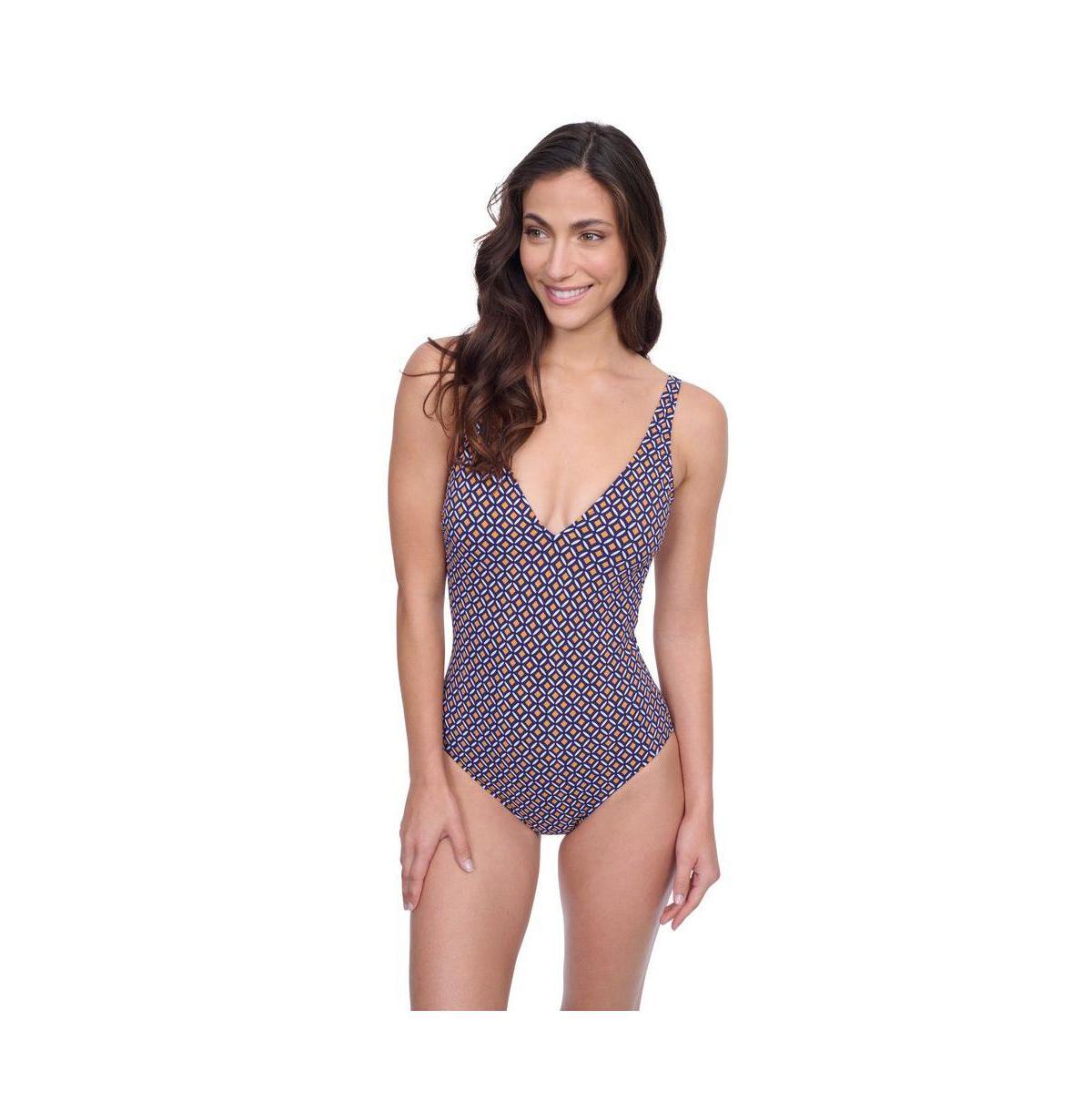 Profile by Gottex Womens Pretty Wild V-Neck One Piece Swimsuit Product Image