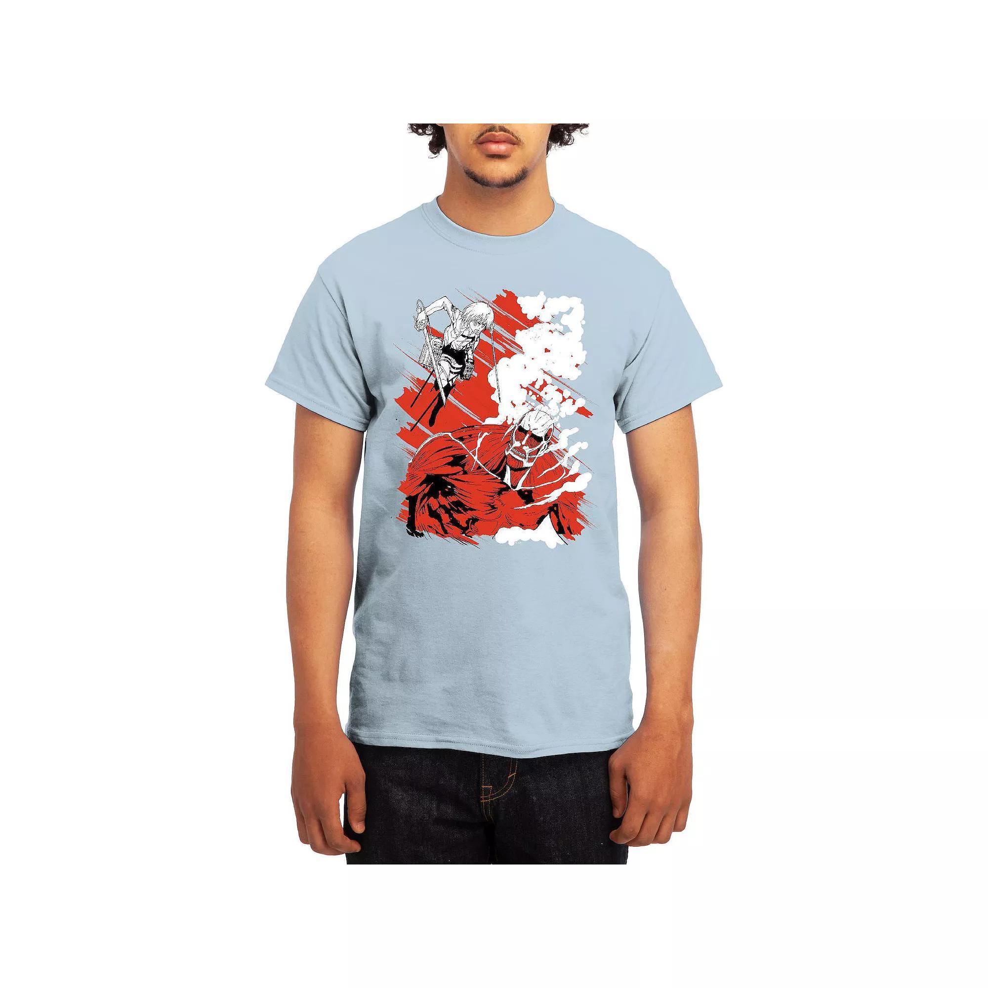 Mens Attack on Titan Eren Versus Colossal Titan Graphic Tee Product Image