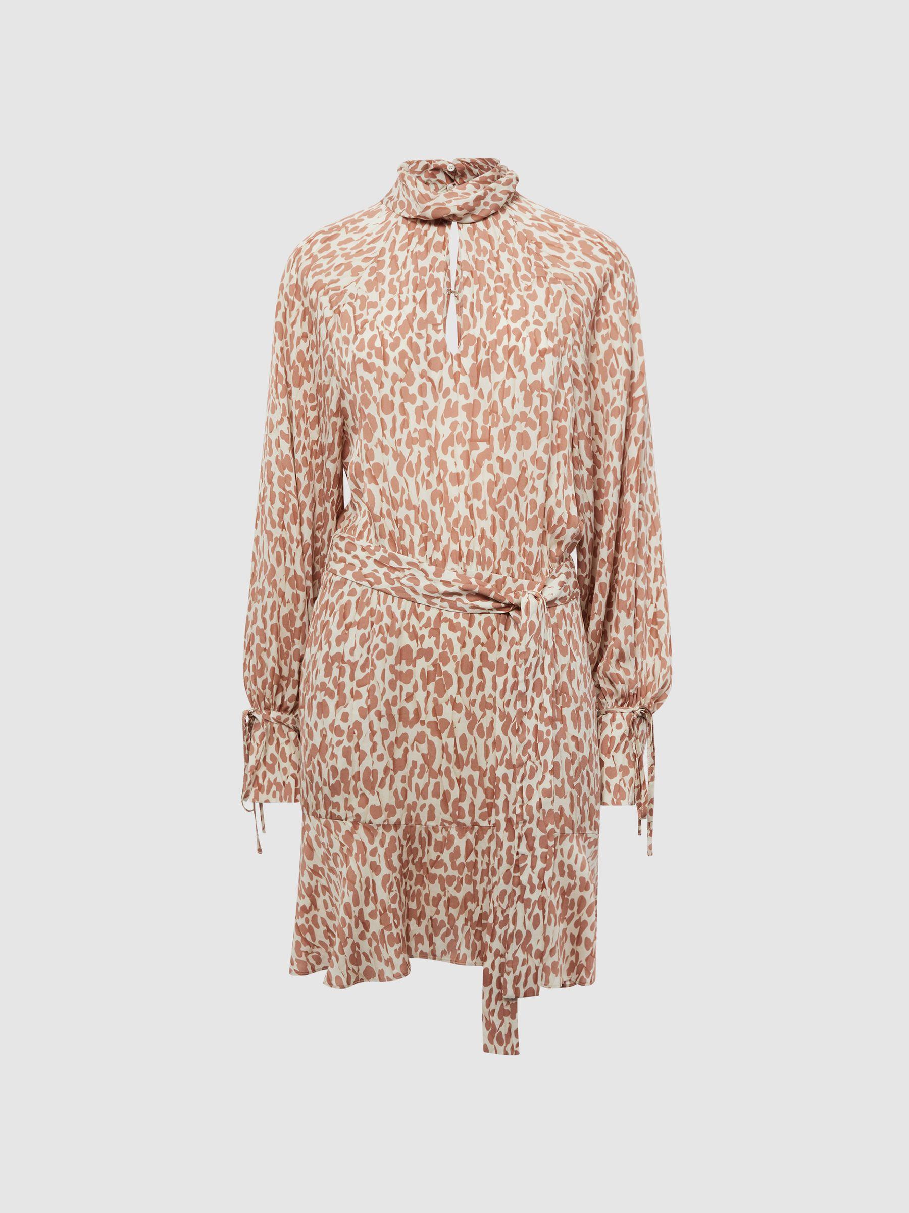 Animal Print Mini Dress in Neutral Product Image