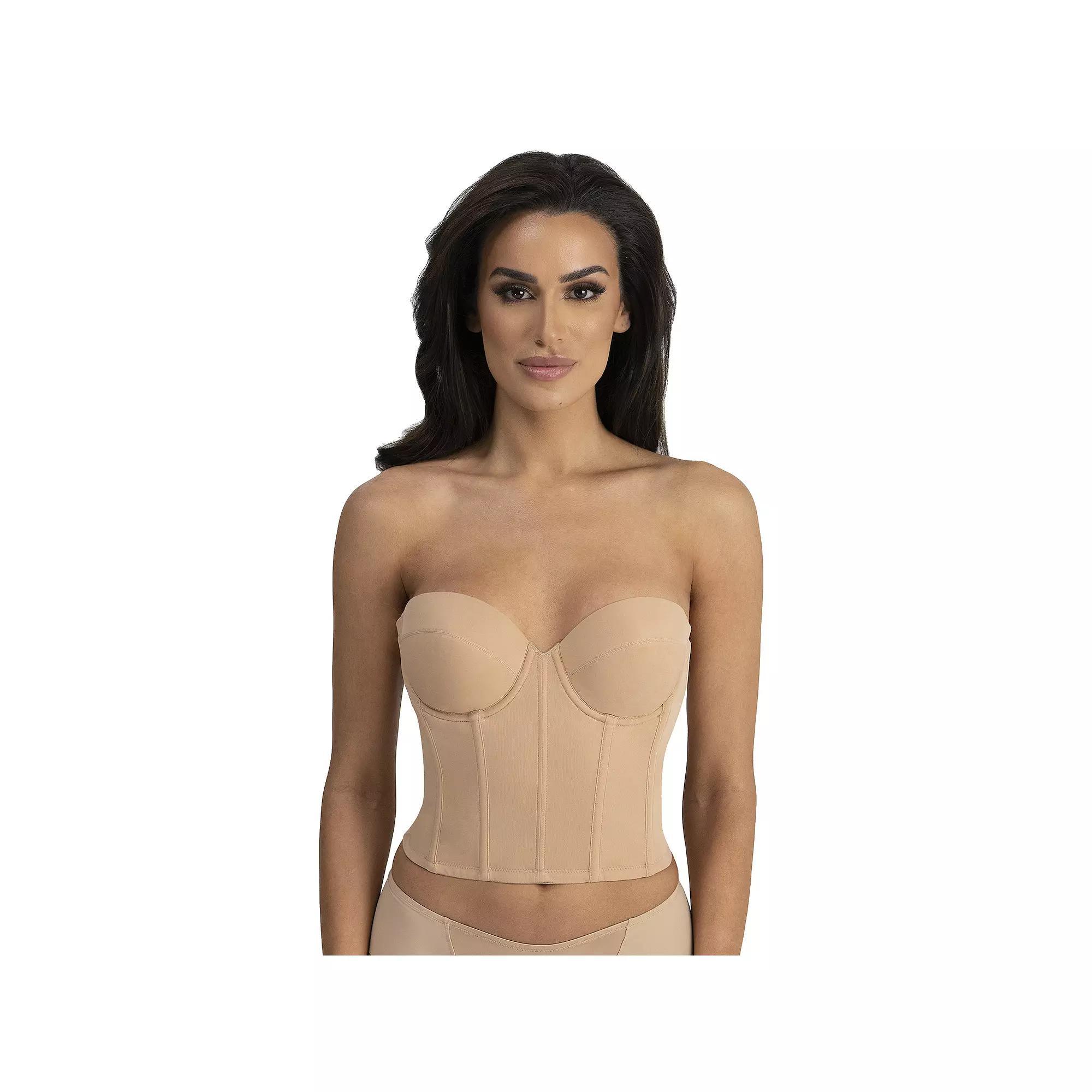 Dominique Brianna Low-Back Strapless Longline Bra 6380, Womens Brown Product Image