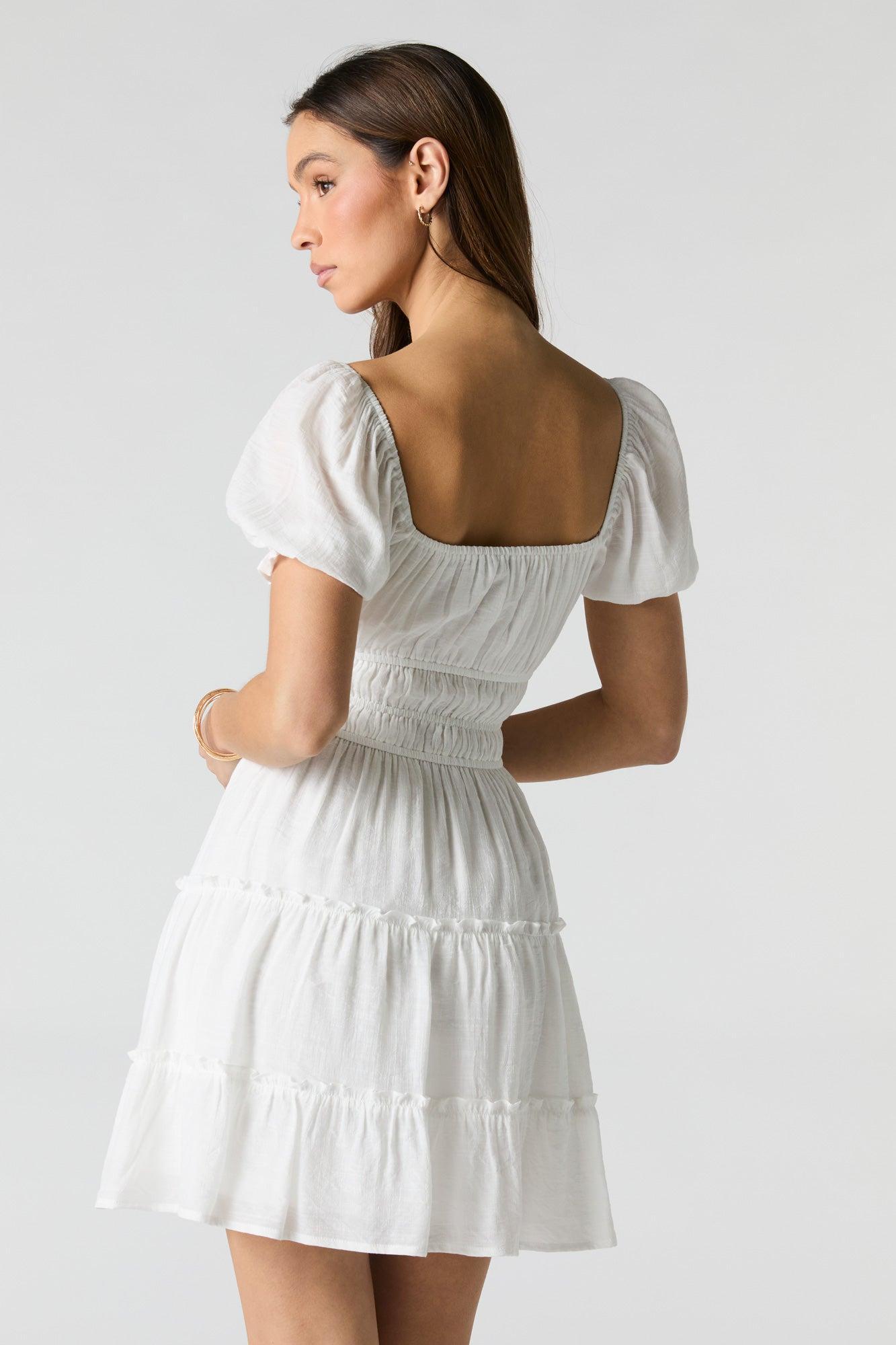 Smocked Tiered Mini Dress Female Product Image
