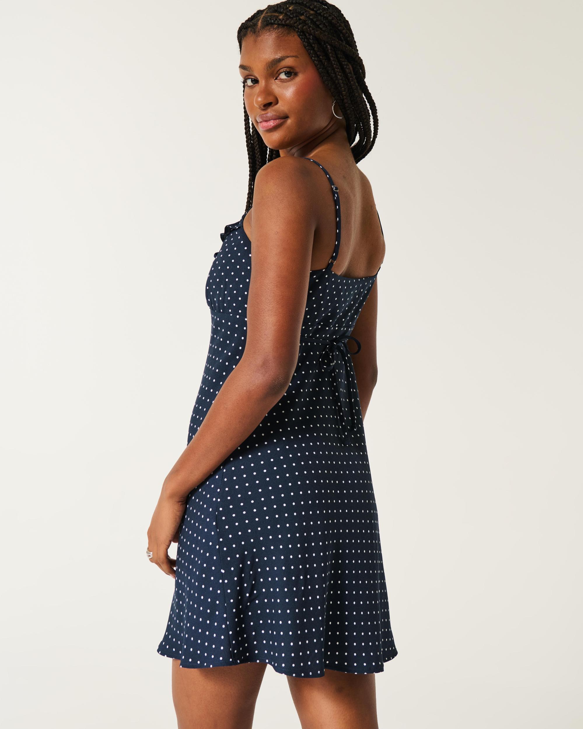 Ruffle Neckline Slip Mini Dress Product Image