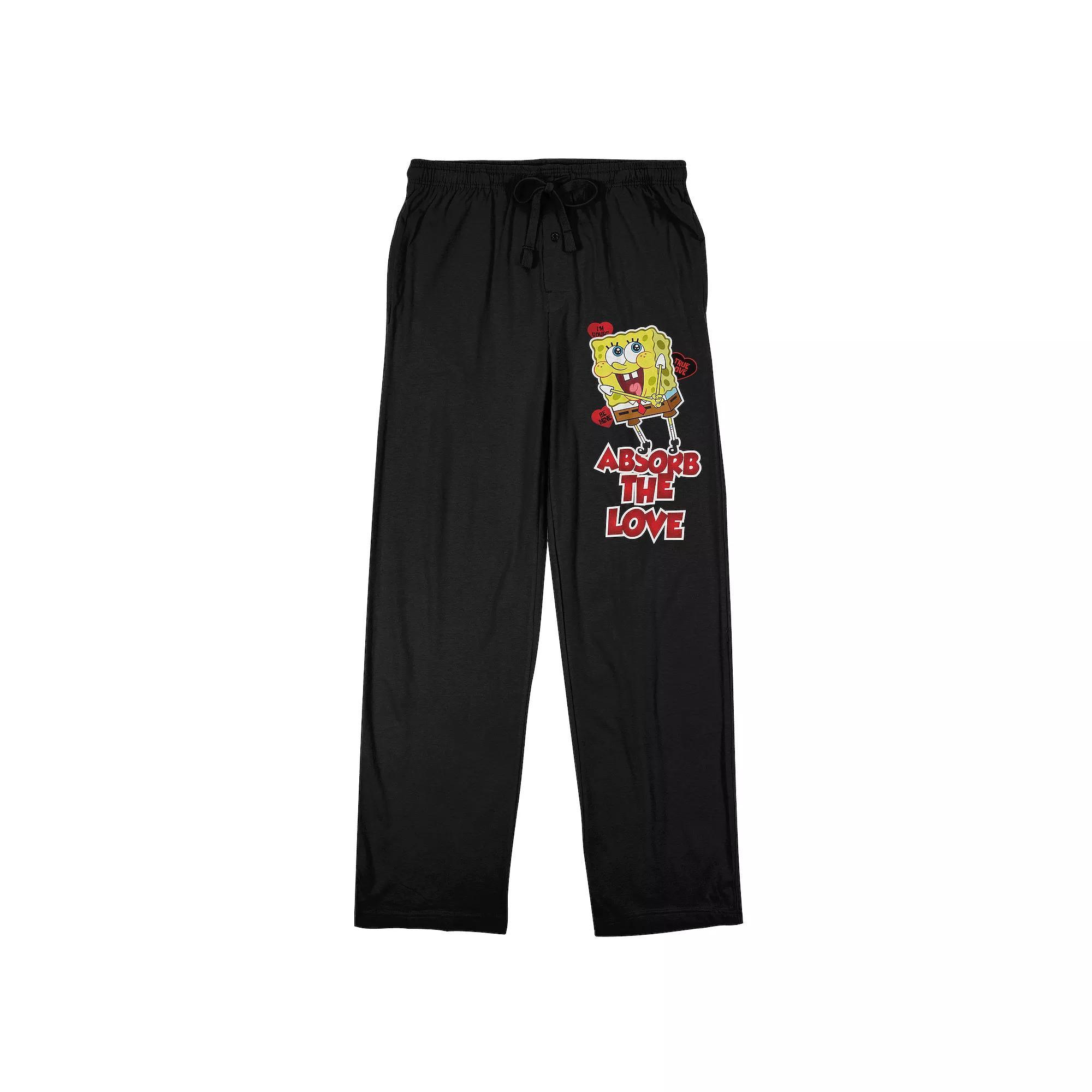 Men's SpongeBob SquarePants Absorb The Love Pajama Pants, Size: XL, Black Product Image