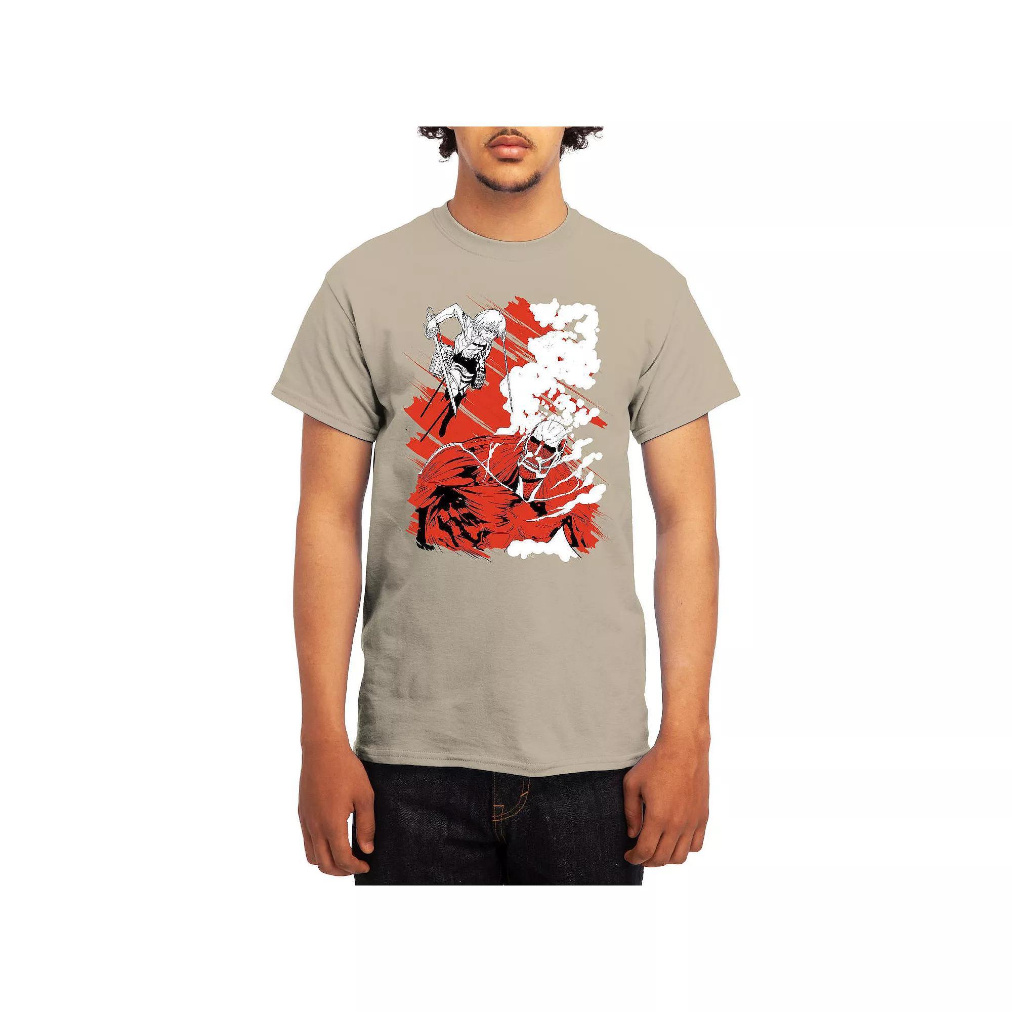 Mens Attack on Titan Eren Versus Colossal Titan Graphic Tee Product Image