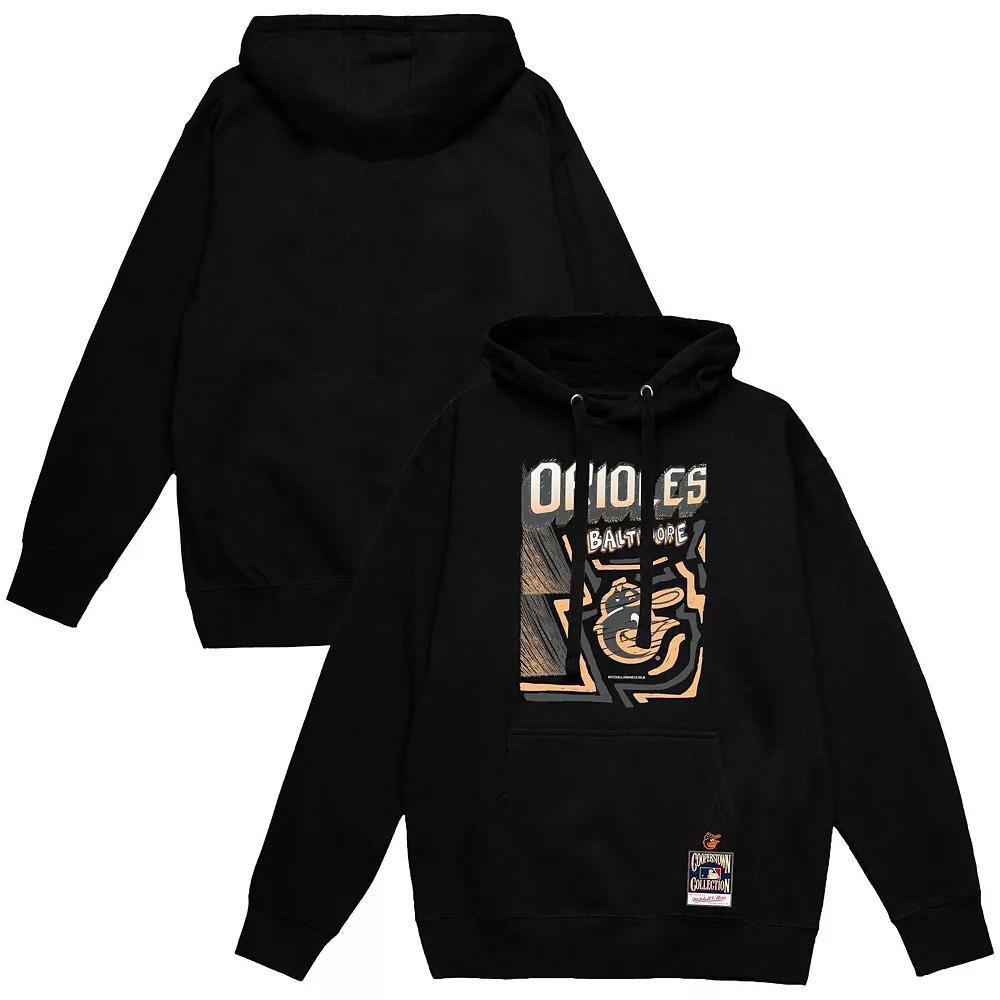 Men's Mitchell & Ness Black Baltimore Orioles Sidewalk Sketch Pullover Hoodie, Size: Small Product Image