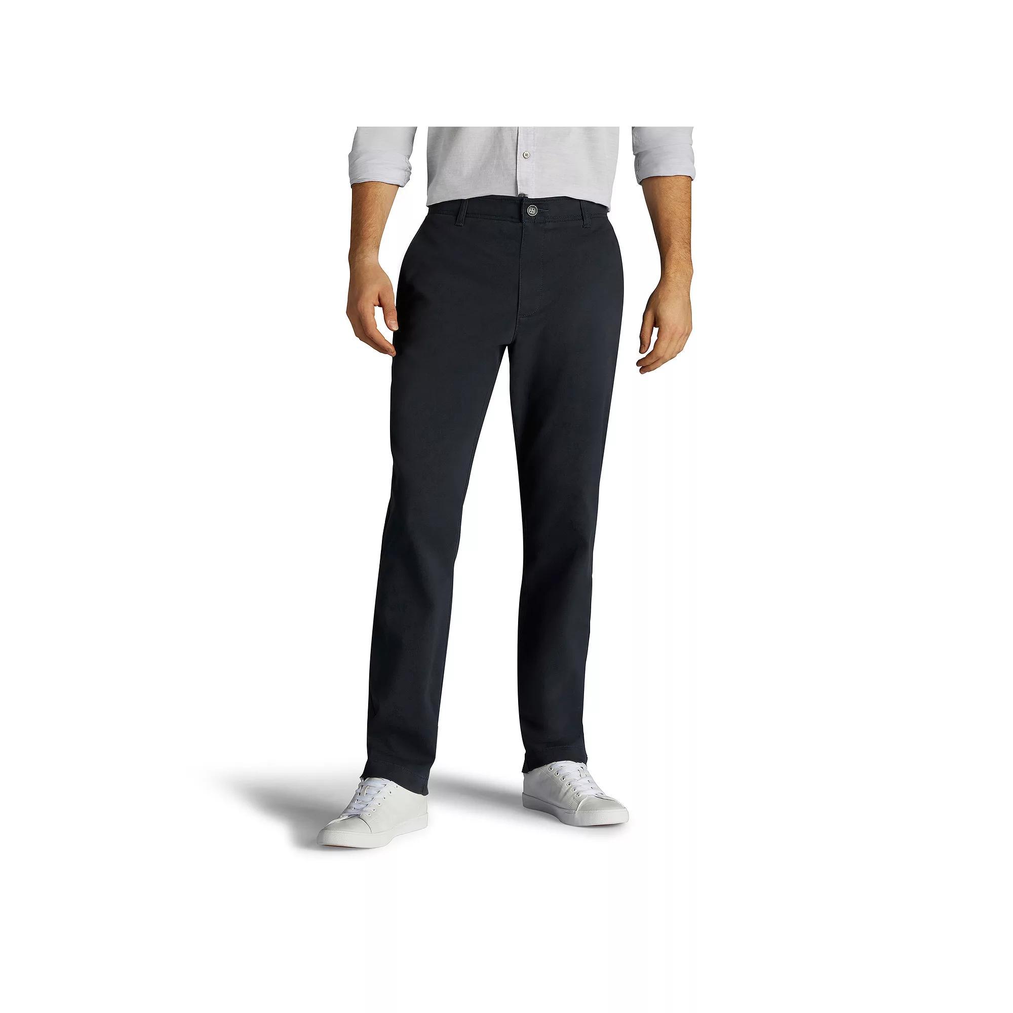 Men's Lee® Extreme Motion Relaxed Fit Flat Front Pants, Size: 42X30, Blue Product Image