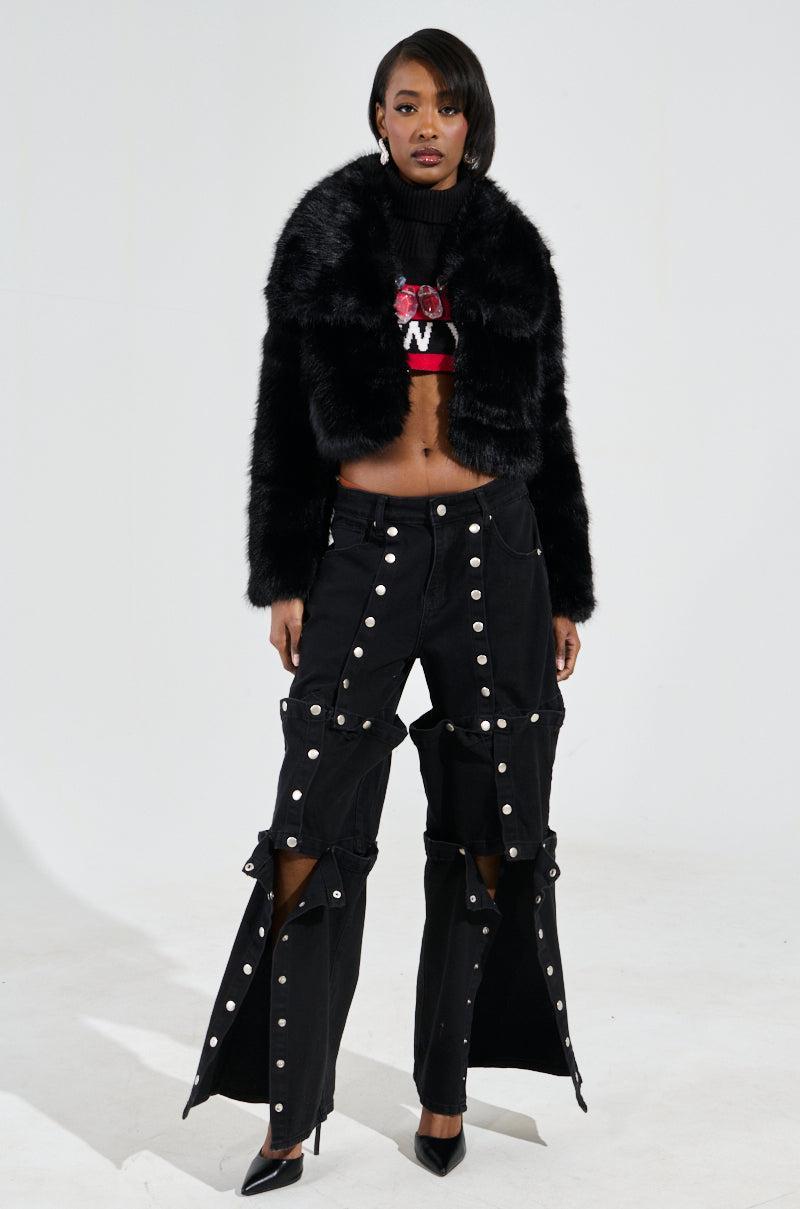 CADENCE FAUX FUR IN BLACK Product Image