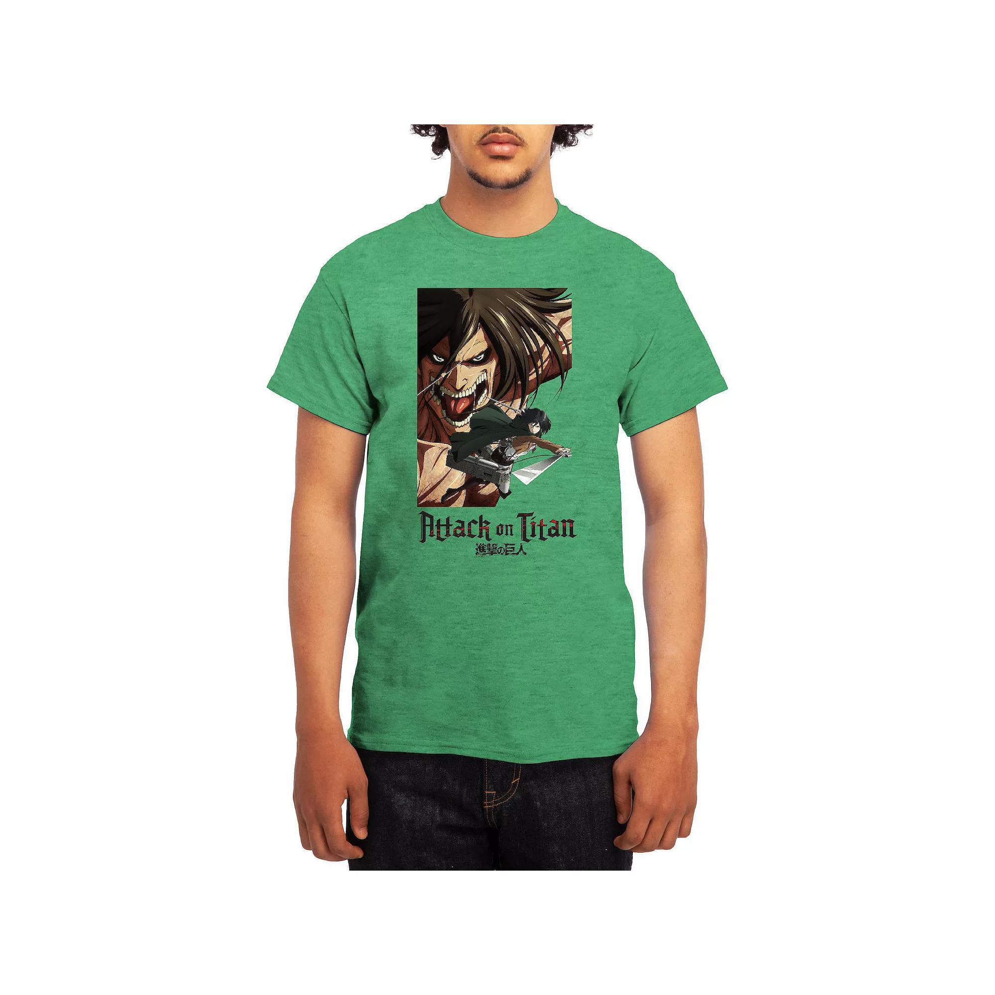 Men's Attack on Titan Eren & Mikasa Tee, Boy's, Size: Medium, Lt Blue Product Image