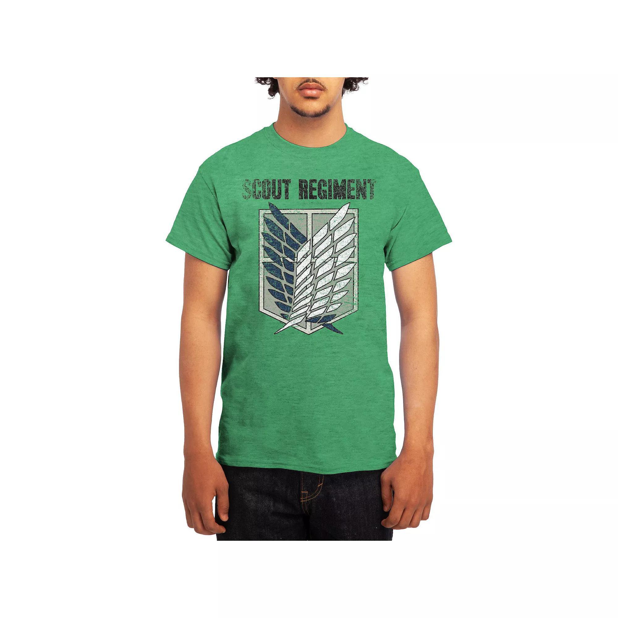 Men's Attack on Titan Distressed Survey Corps Emblem Tee, Boy's, Size: Medium, Blue Product Image