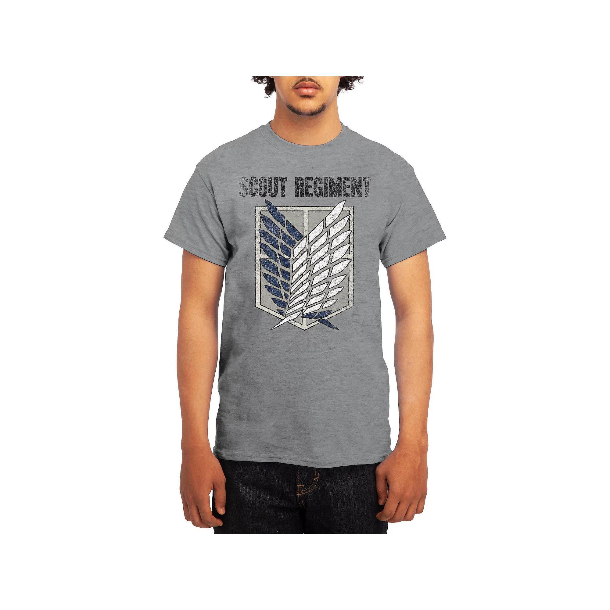 Men's Attack on Titan Distressed Survey Corps Emblem Tee, Boy's, Size: Medium, Blue Product Image