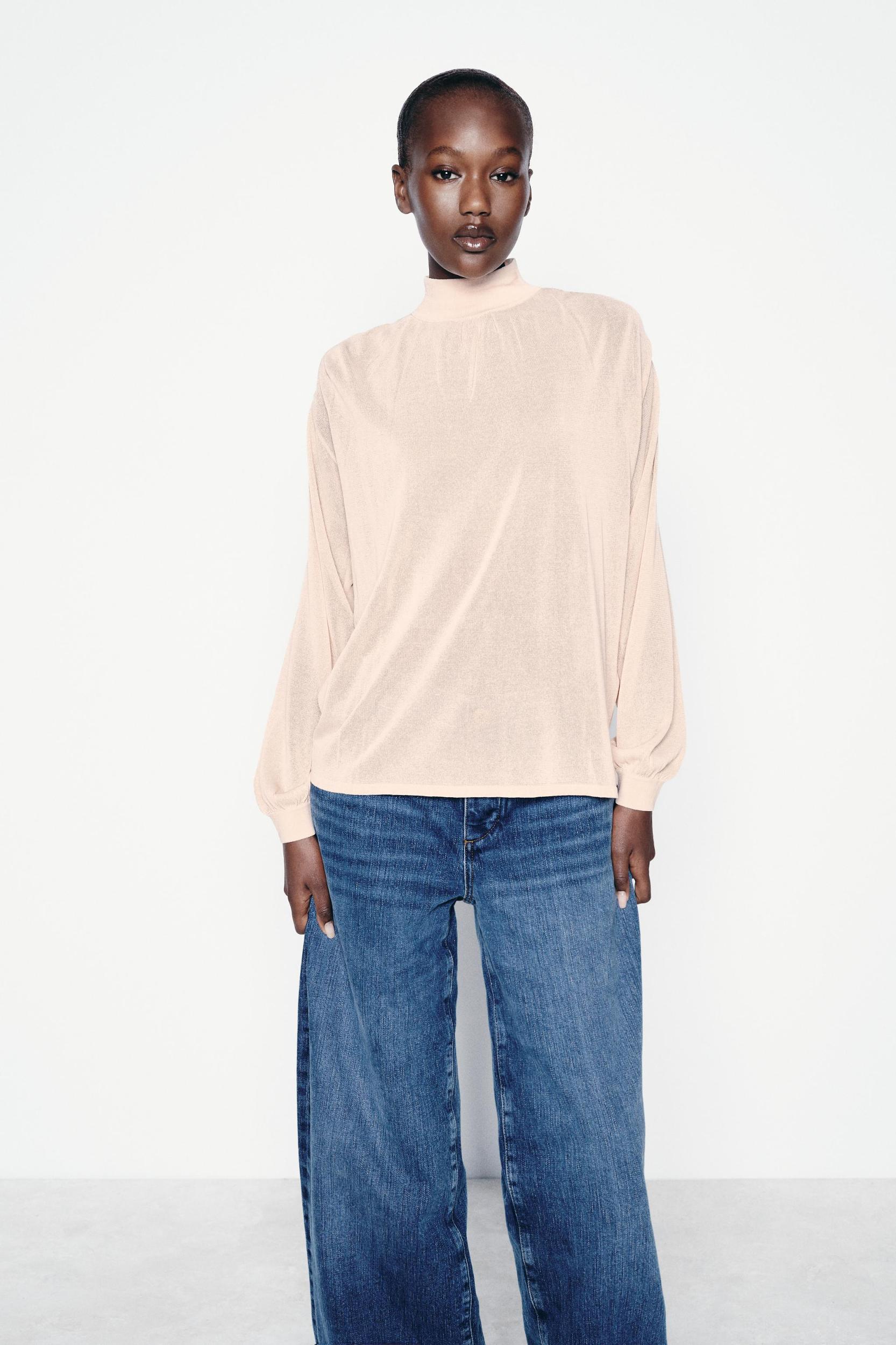 THIN KNIT MOCK NECK SWEATER Product Image