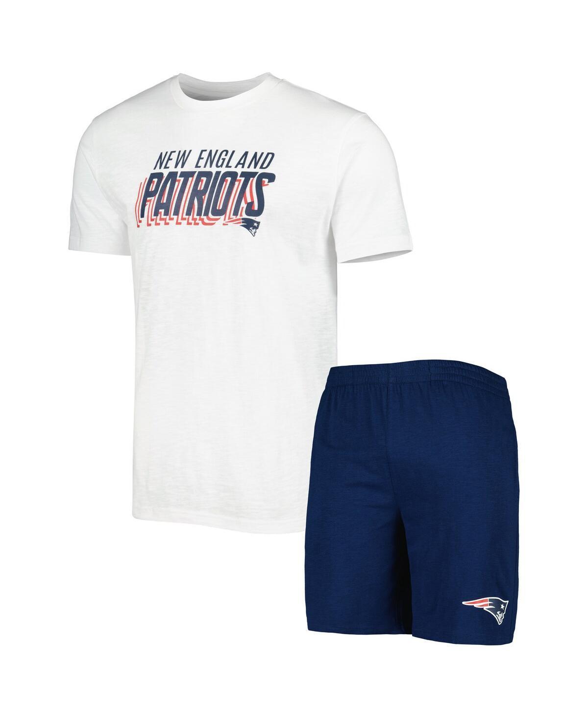 Men's Concepts Sport Navy/White New England Patriots Downfield T-Shirt & Shorts Sleep Set, Size: XL, Blue Product Image