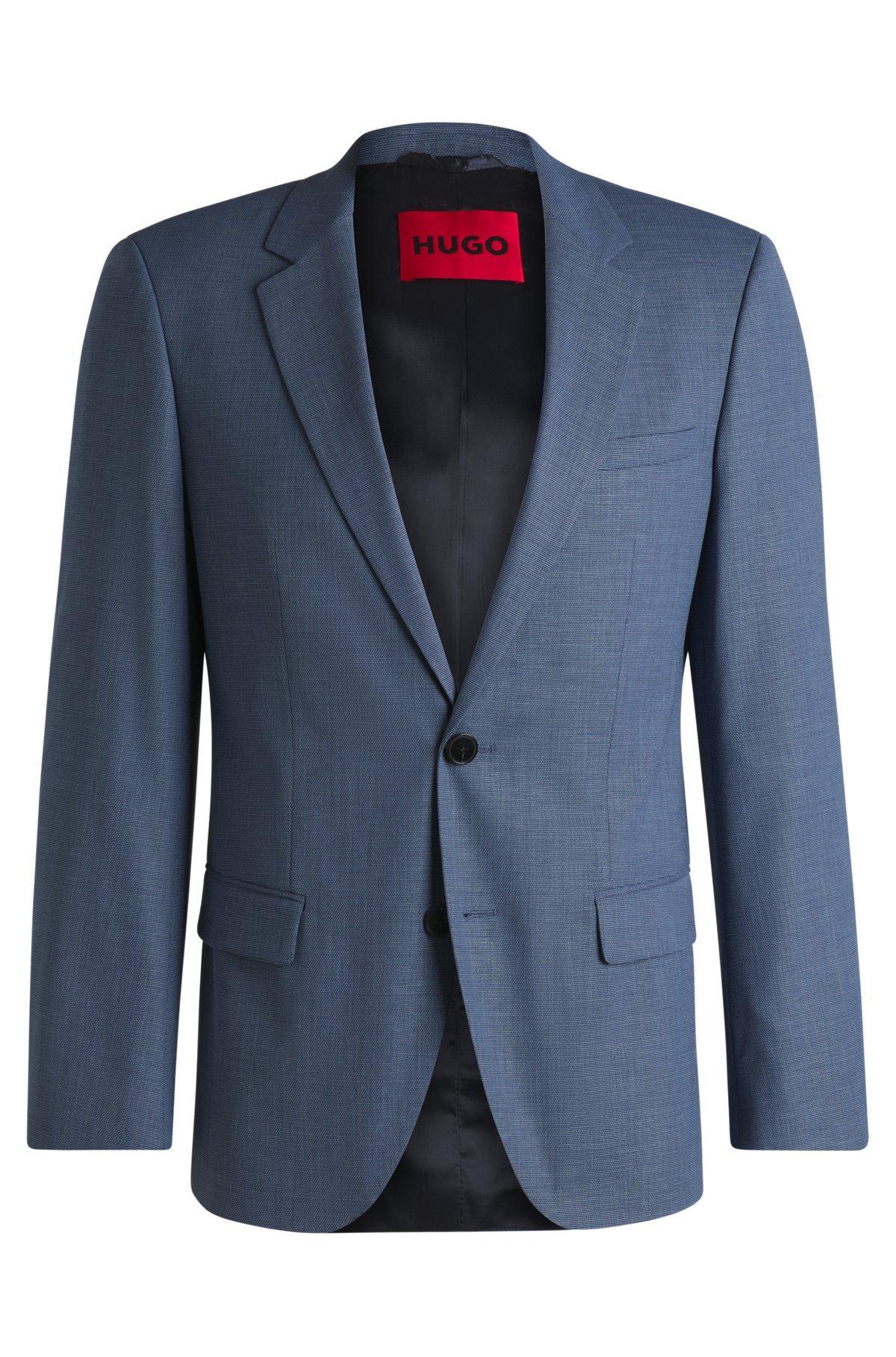 Slim-fit suit jacket in mouliné performance-stretch cloth Product Image