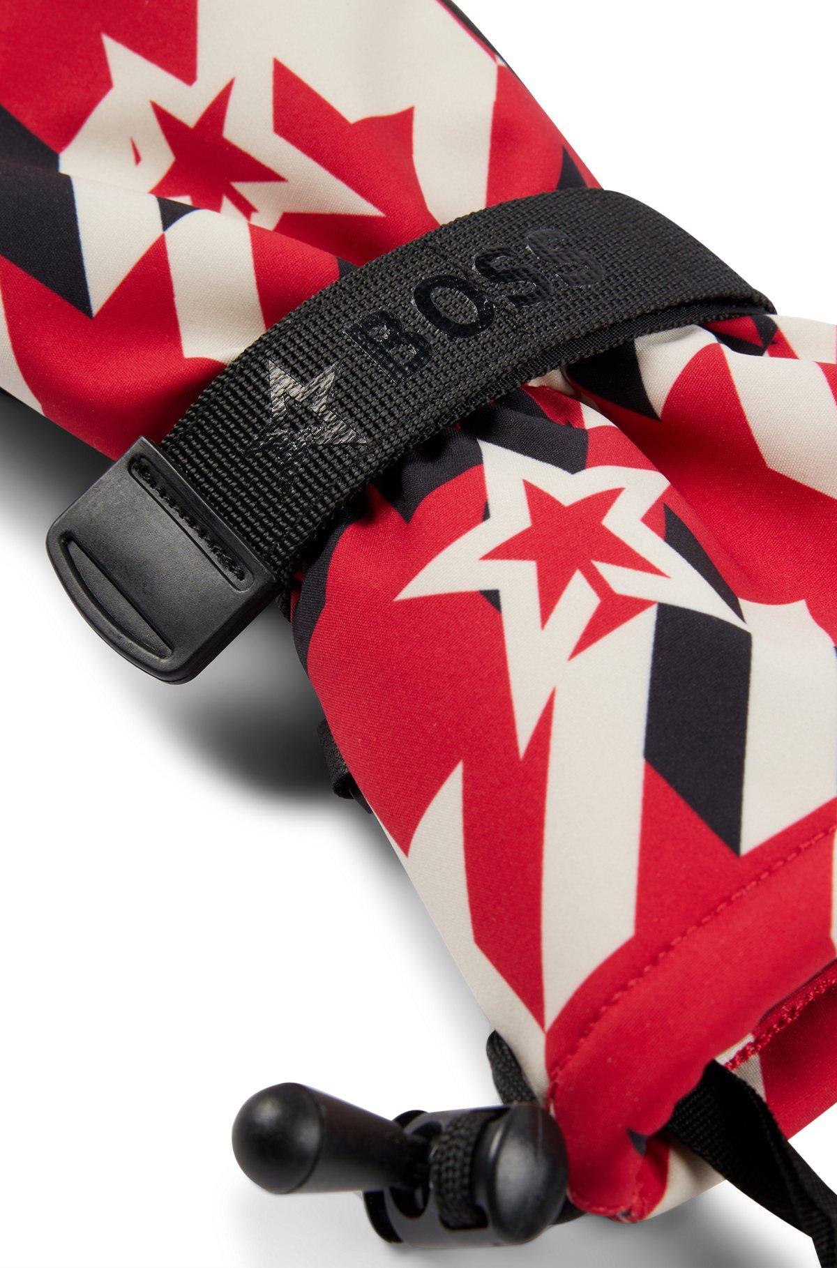 BOSS x Perfect Moment logo-strap ski gloves with leather facing Product Image
