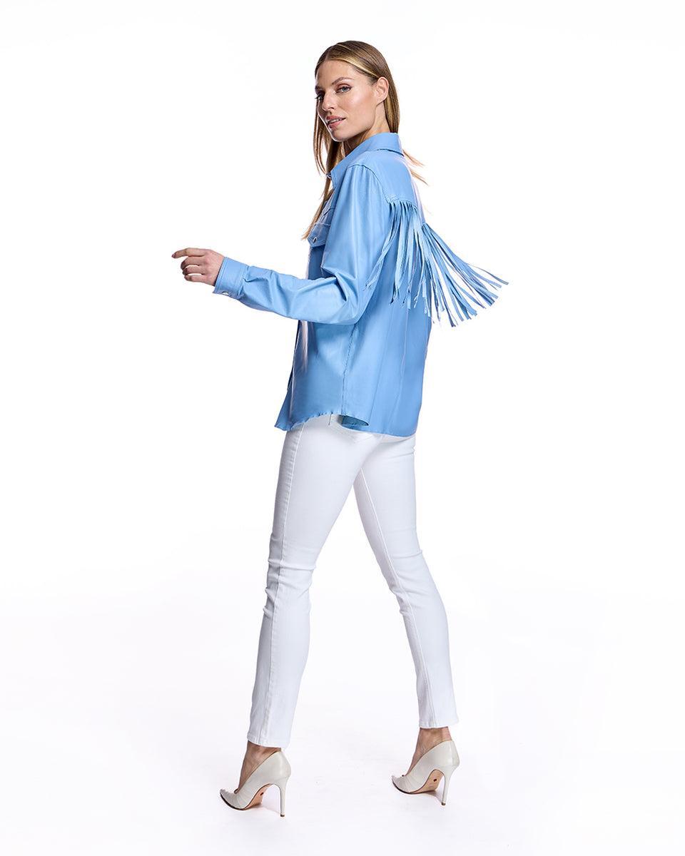 Leather Shacket with Fringe Product Image