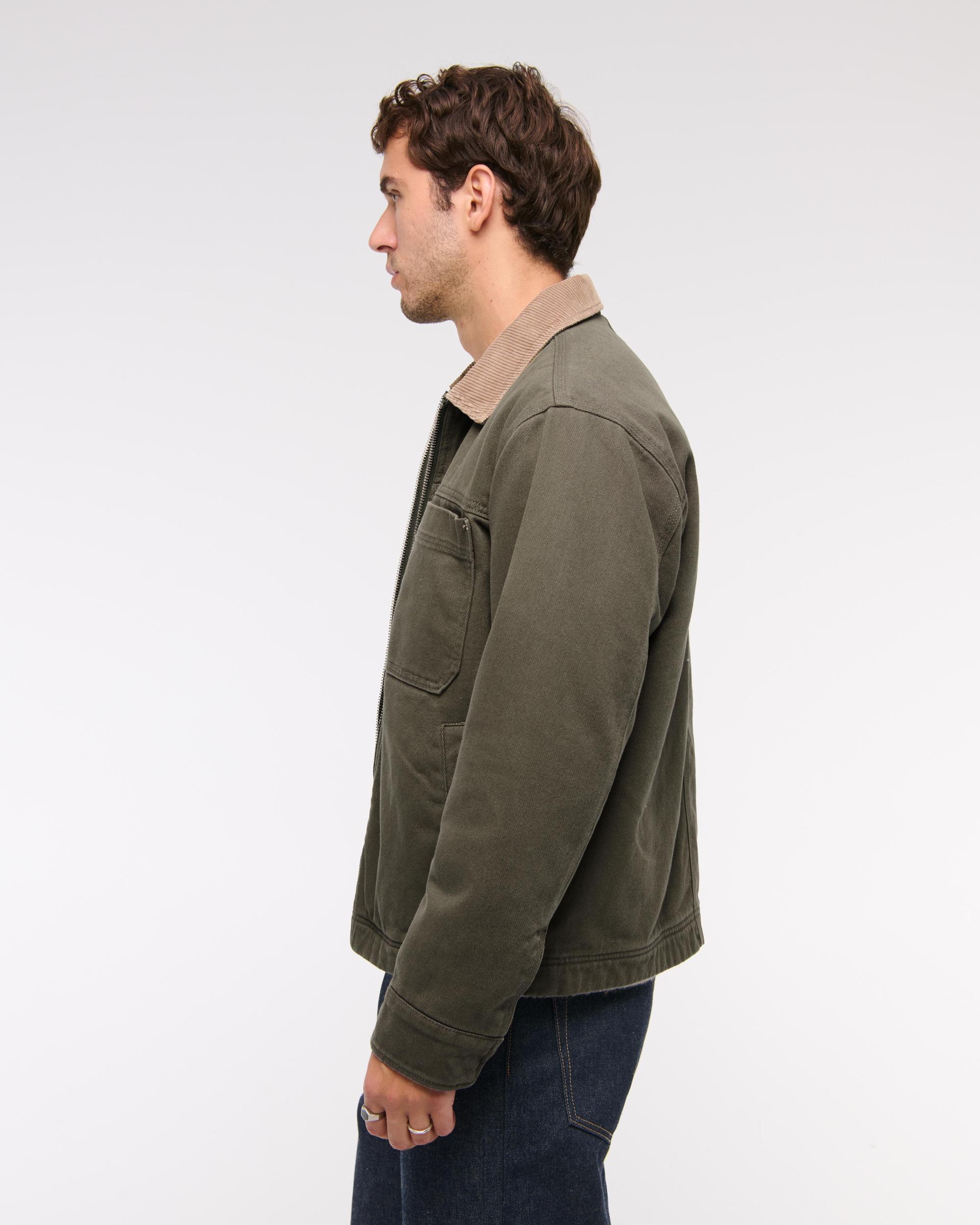 Flannel-Lined Zip Workwear Jacket Product Image
