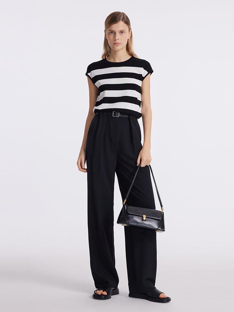 Tencel Striped Knitted Women Tank Top Product Image