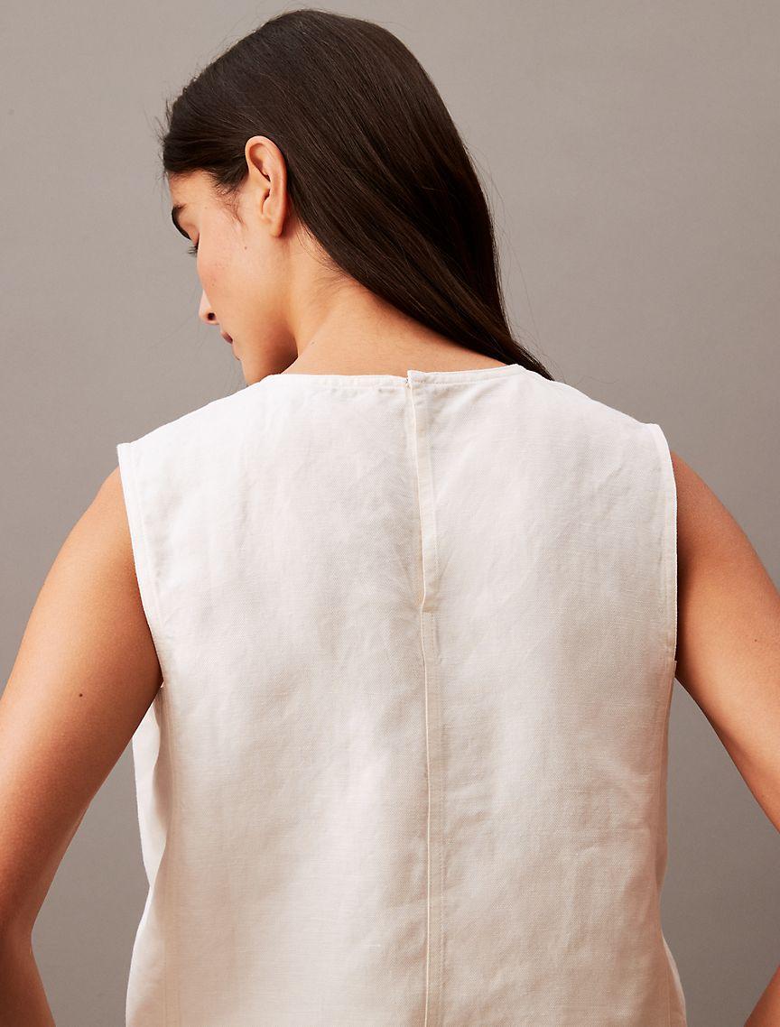 Calvin Klein Women's Linen Blend Midi Skirt - White - 33 Product Image