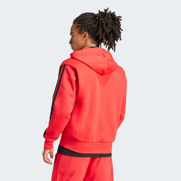 Men's adidas Essentials 3-Stripes Fleece Sportswear Zip Front Hoodie, Size: Medium, Medium Grey Grey Product Image