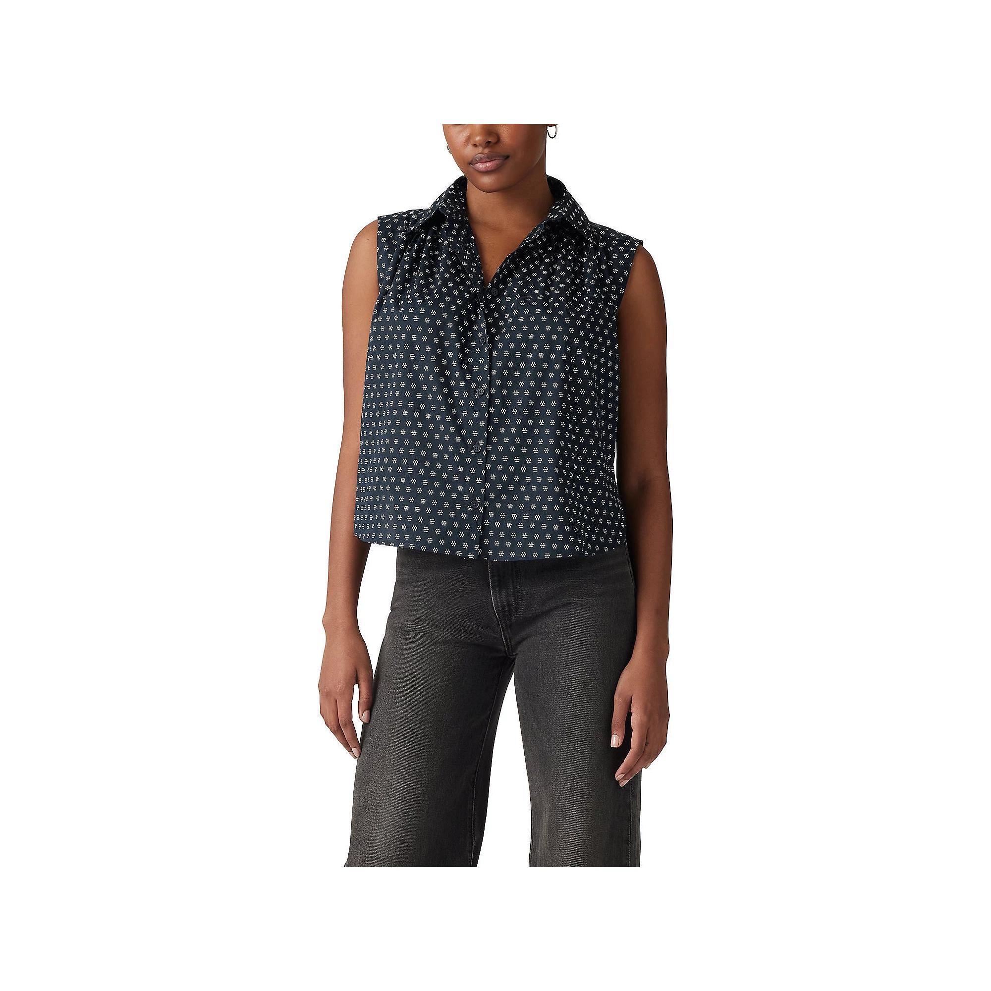 Women's Levi's® Gracen Sleeveless Blouse, Size: XL, Livia Dot Blue Blazer Product Image