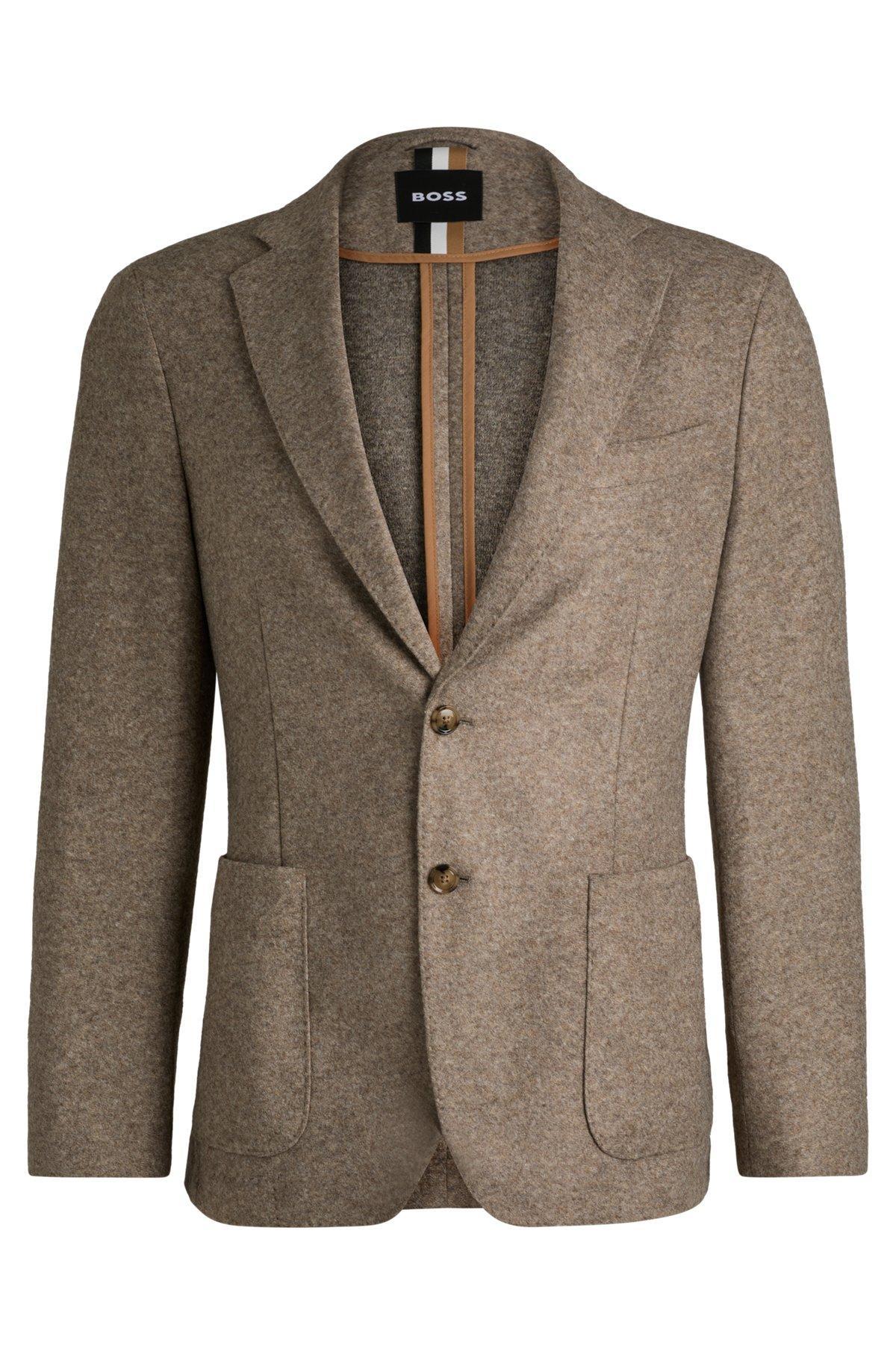 Slim-fit jacket in stretch jersey with wool Product Image