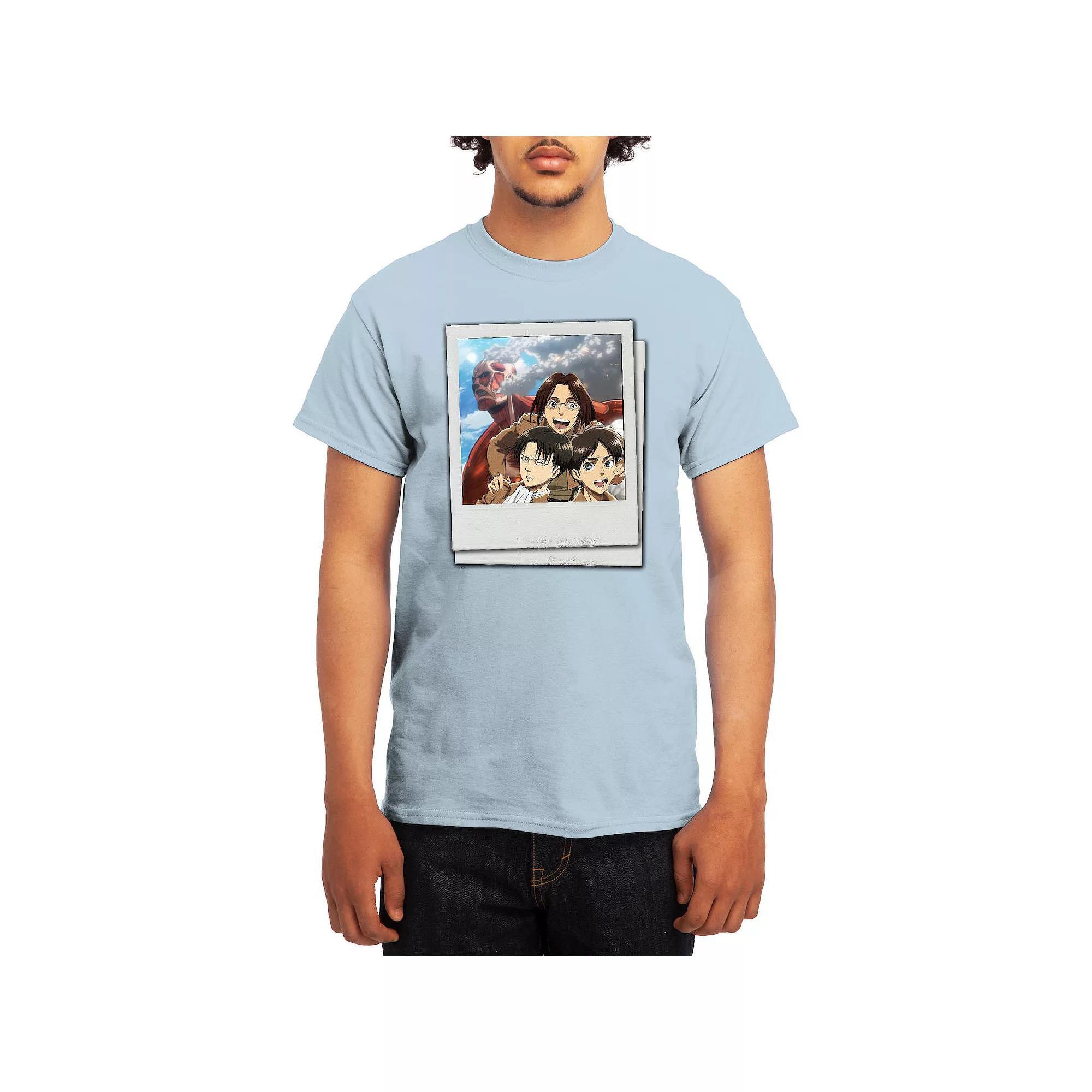 Men's Attack on Titan Group Instant Photo Tee, Boy's, Size: Medium, Blue Product Image