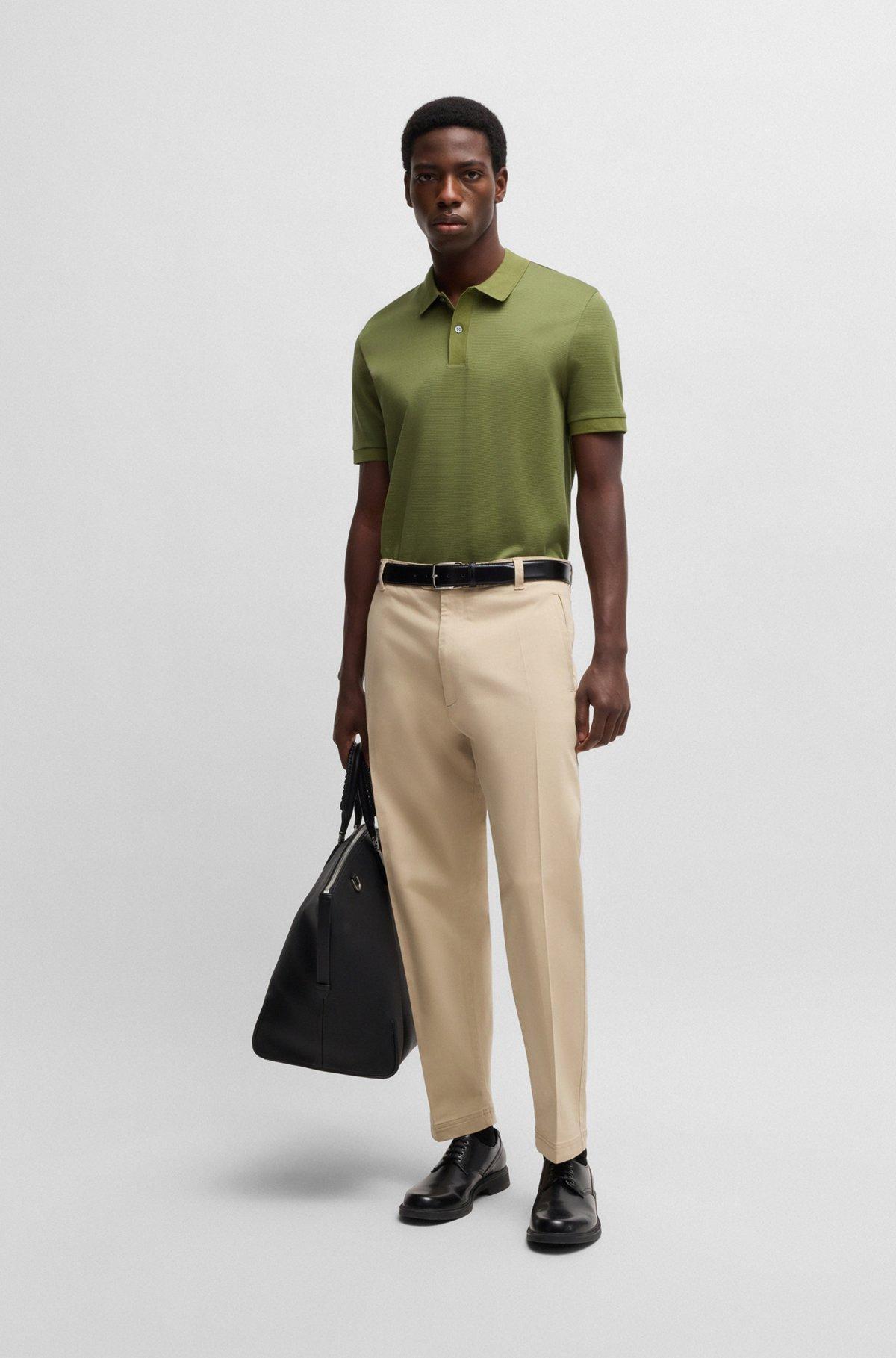 Mercerized-cotton polo shirt with micro pattern Product Image