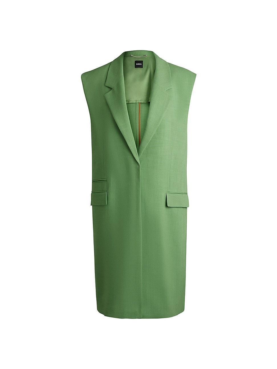 Womens Sleeveless Jacket with Concealed Closure and Signature Lining Product Image