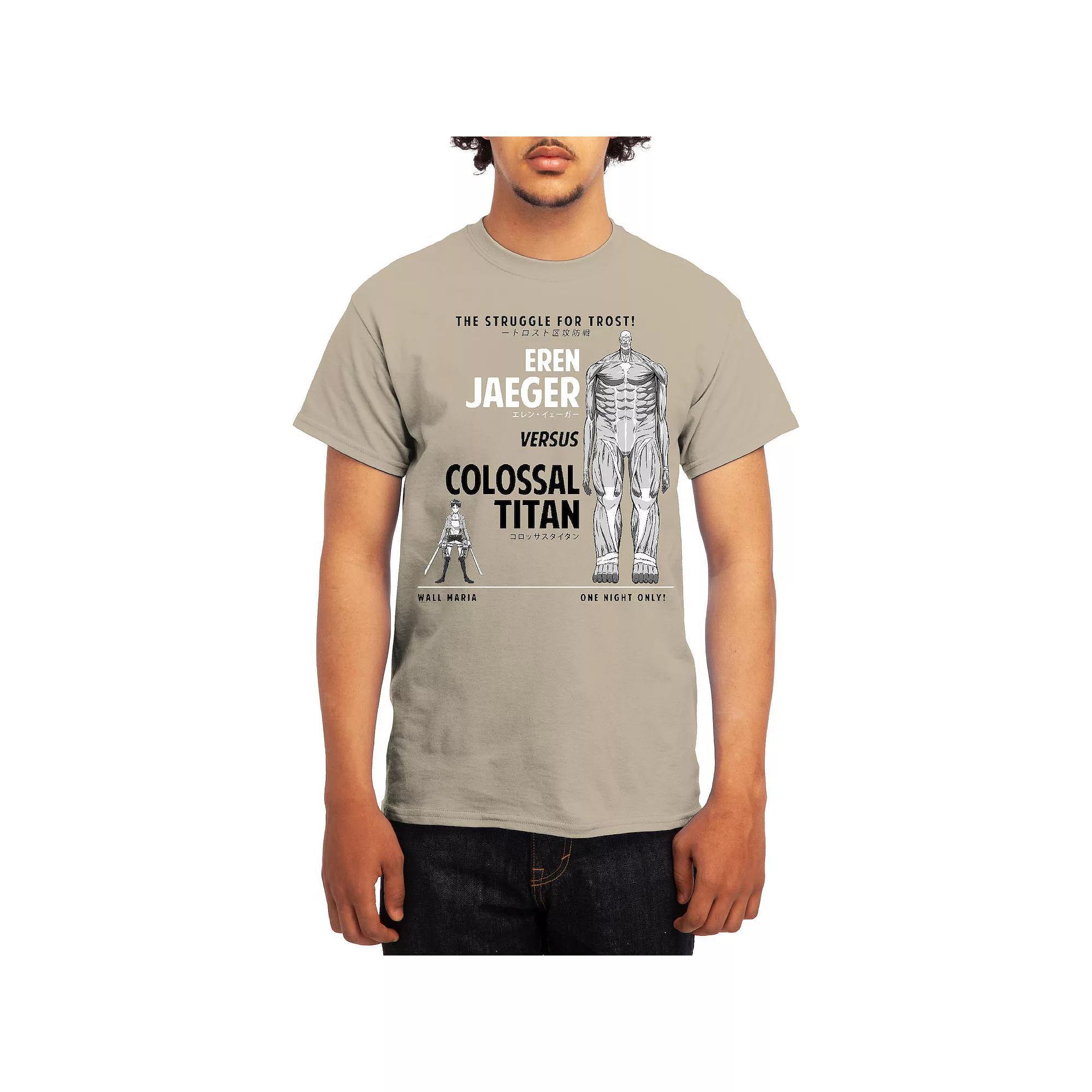 Mens Attack on Titan Eren Versus Colossal Titan Graphic Tee Product Image